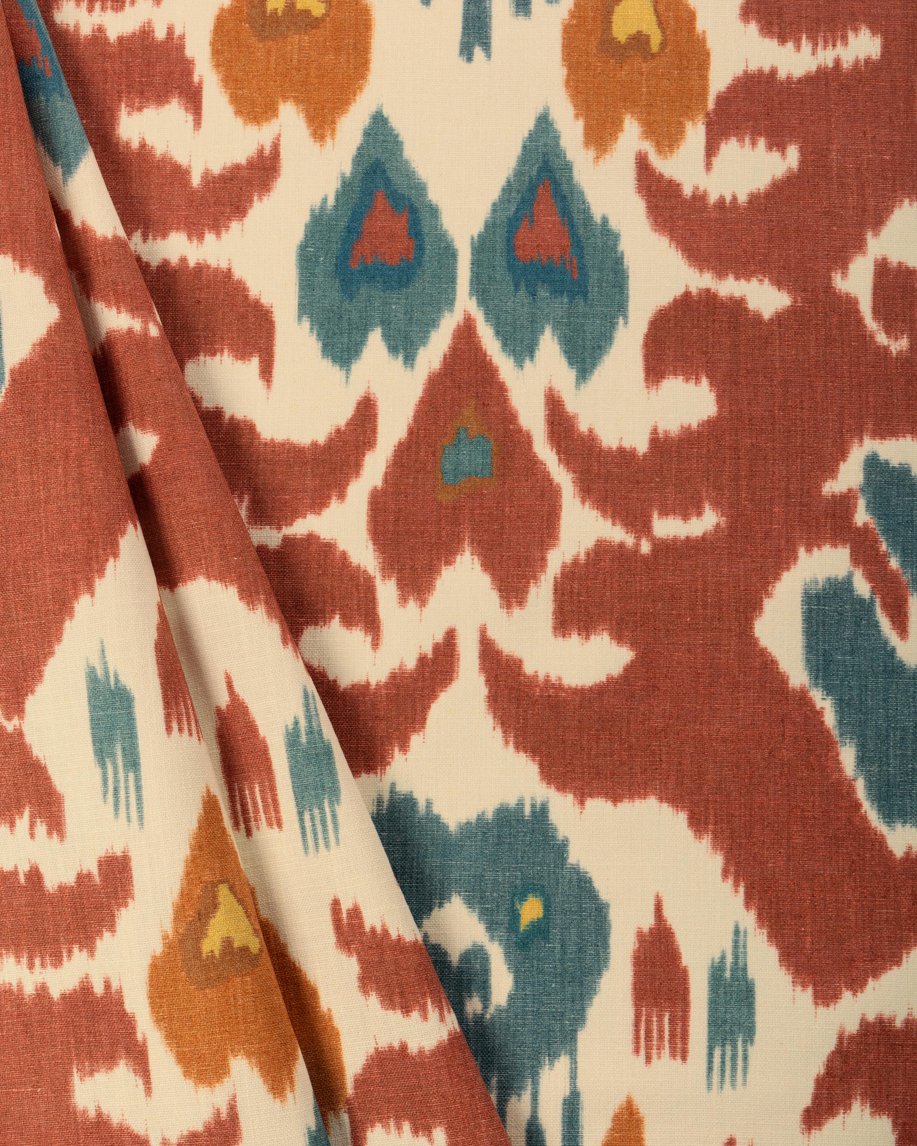 Lee Jofa Marco Polo Ii Brick/Teal Fabric - Image 4