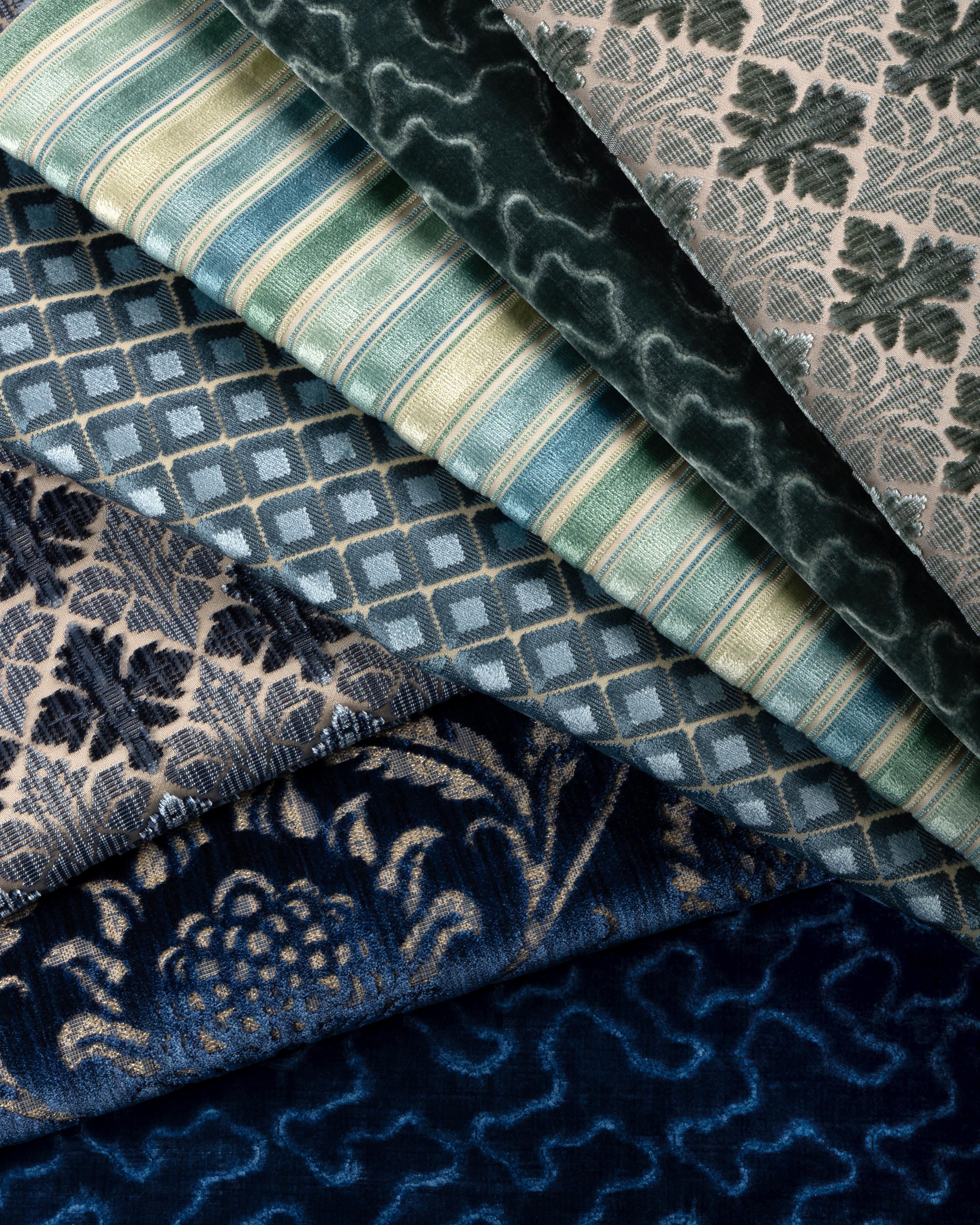 Lee Jofa Marlowe Velvet Blue Upholstery Fabric - Image 6