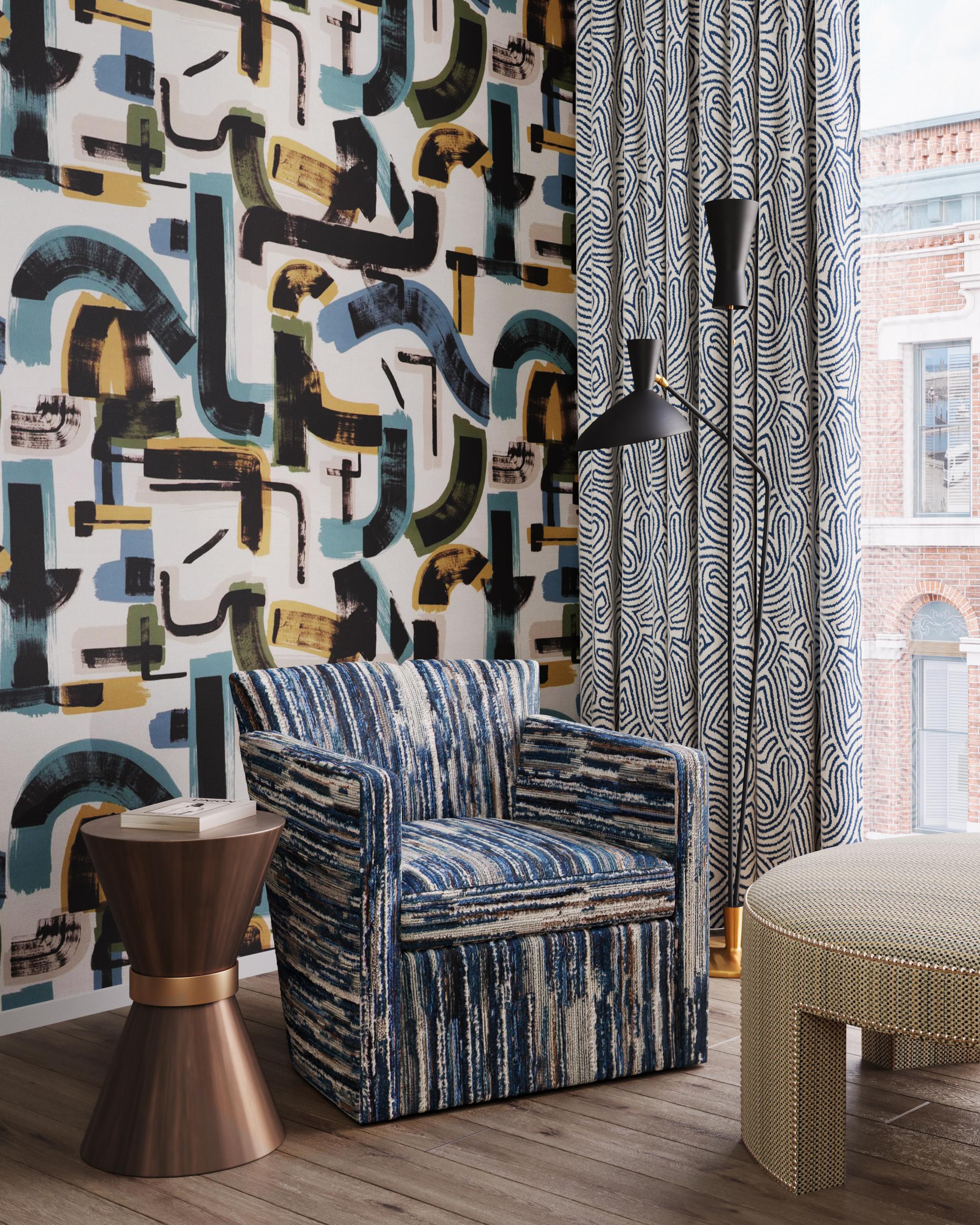 Lee Jofa Mercer Weave Navy Upholstery Fabric - Image 5
