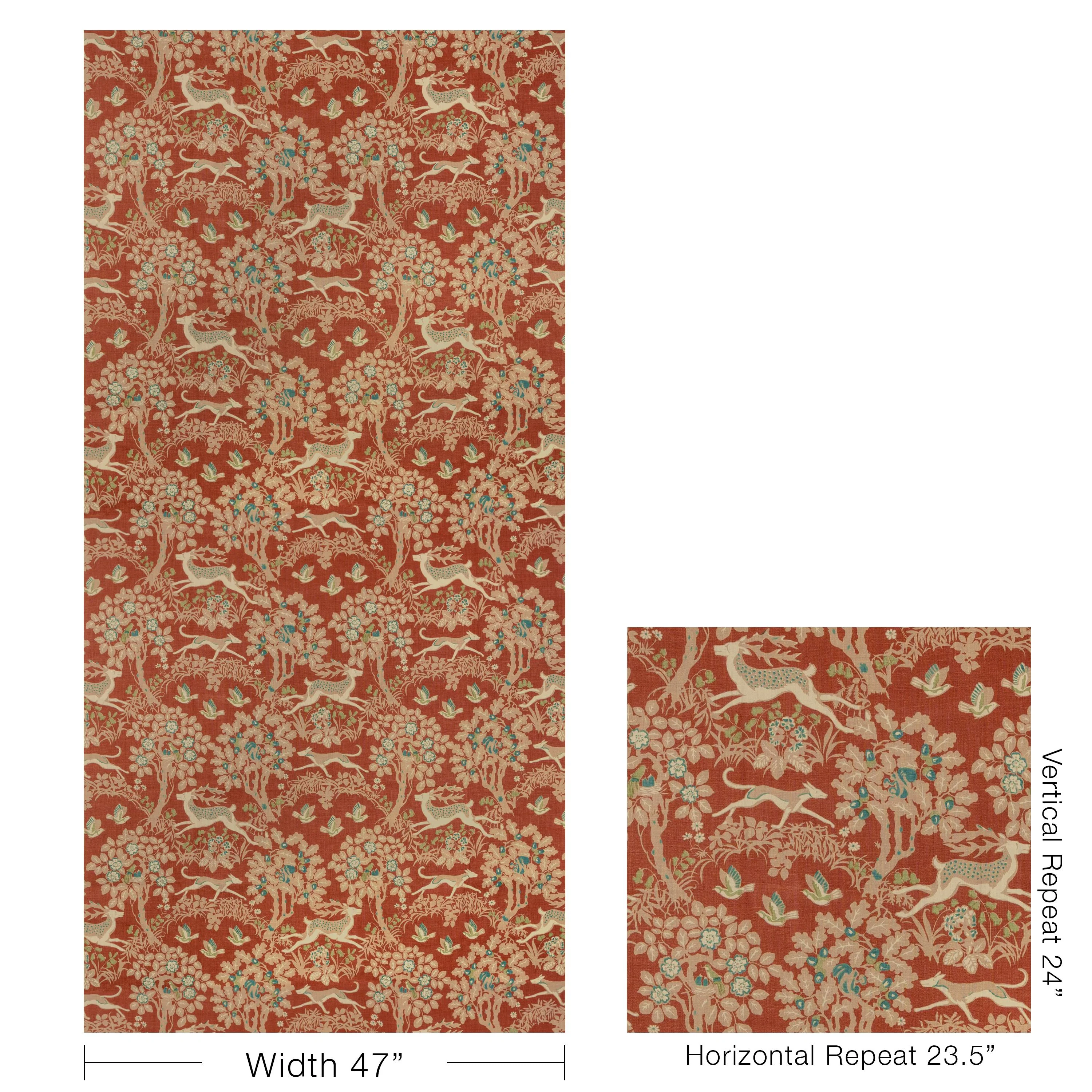 Lee Jofa Mille Fleur Print Brick Fabric - Image 5