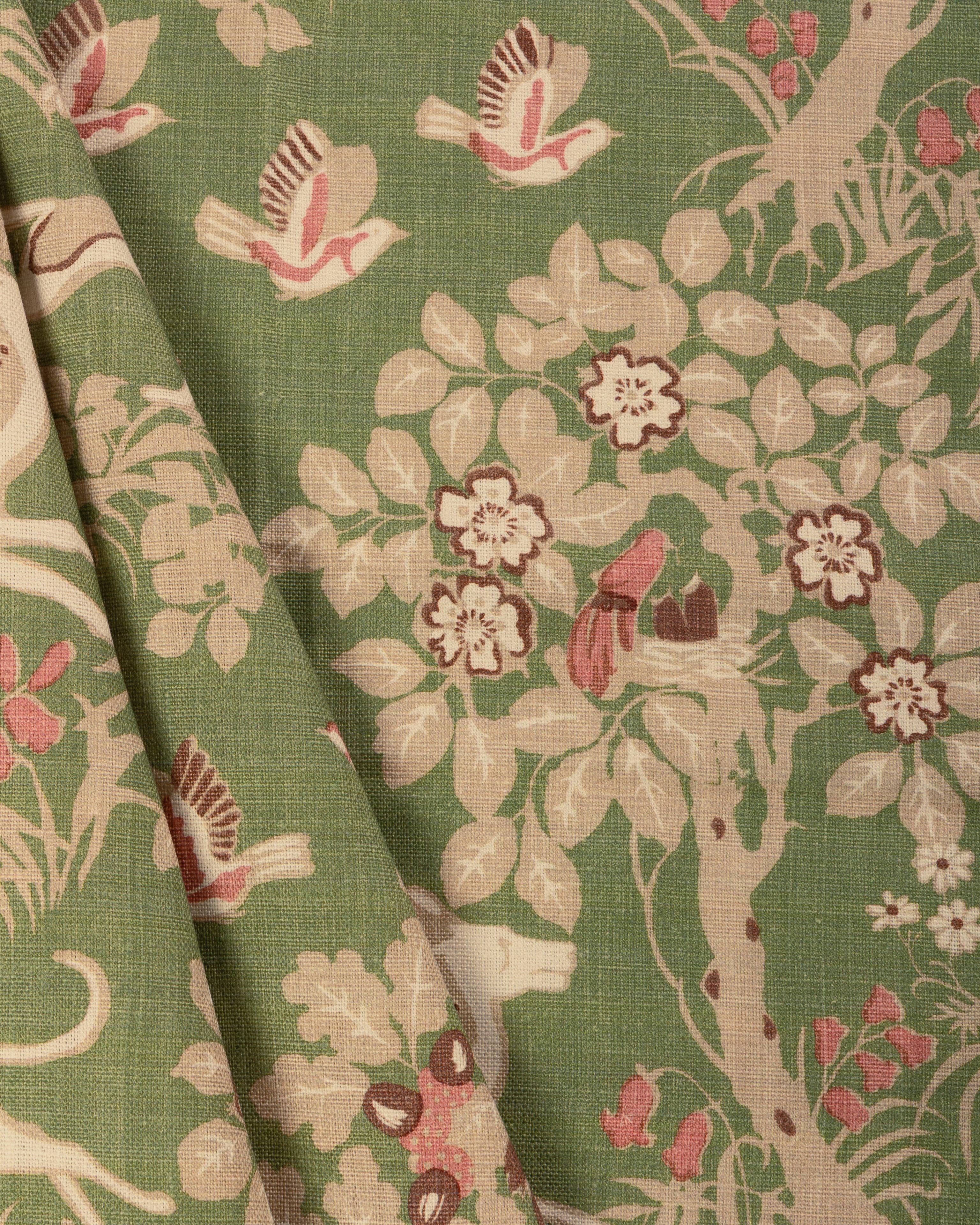 Lee Jofa Mille Fleur Print Juniper Fabric - Image 4
