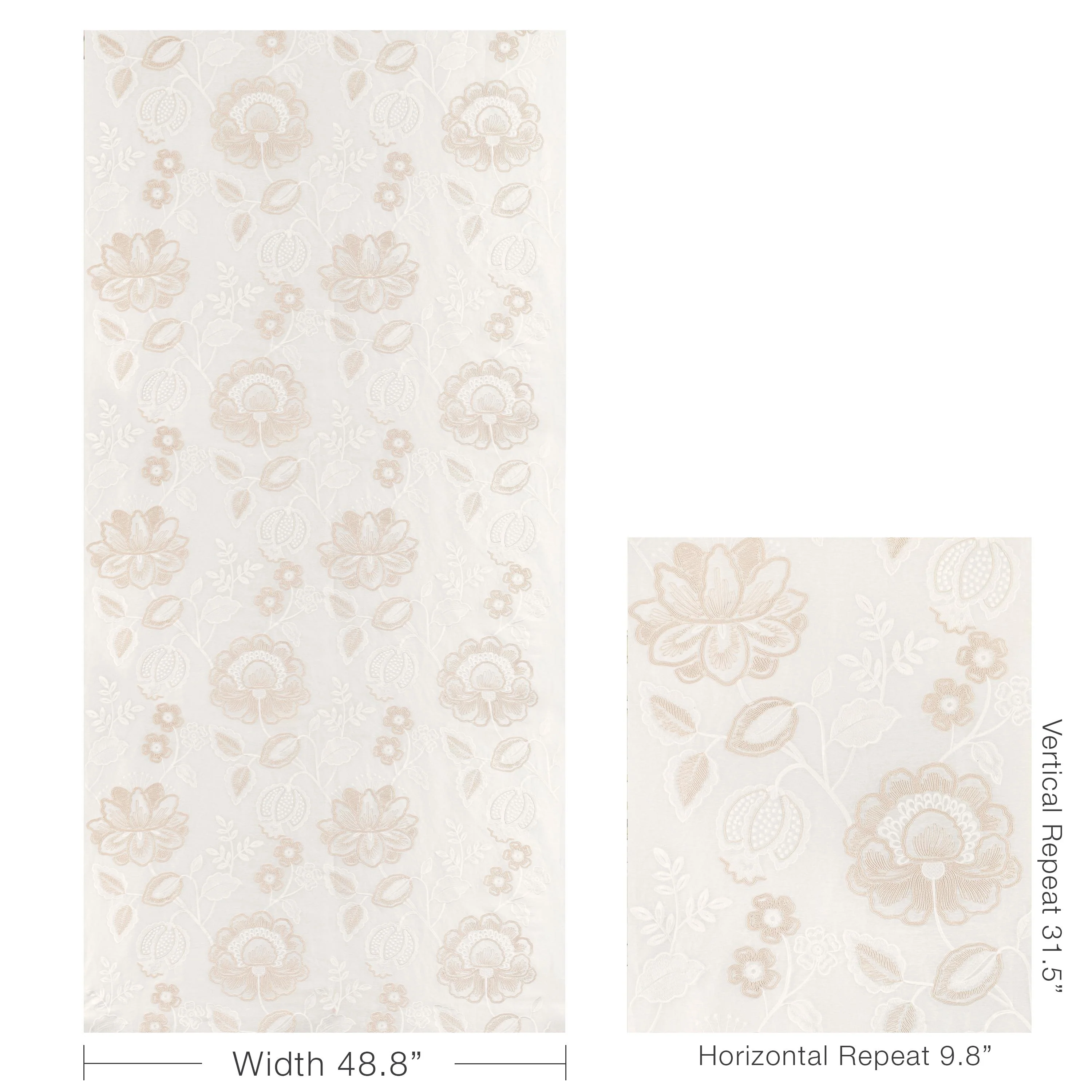 Lee Jofa Miramar Sheer Ecru Drapery Fabric - Image 5