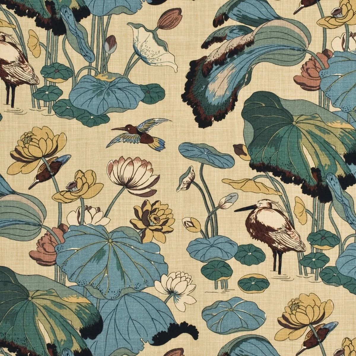 Lee Jofa Nympheus Print Straw Fabric - Image 3