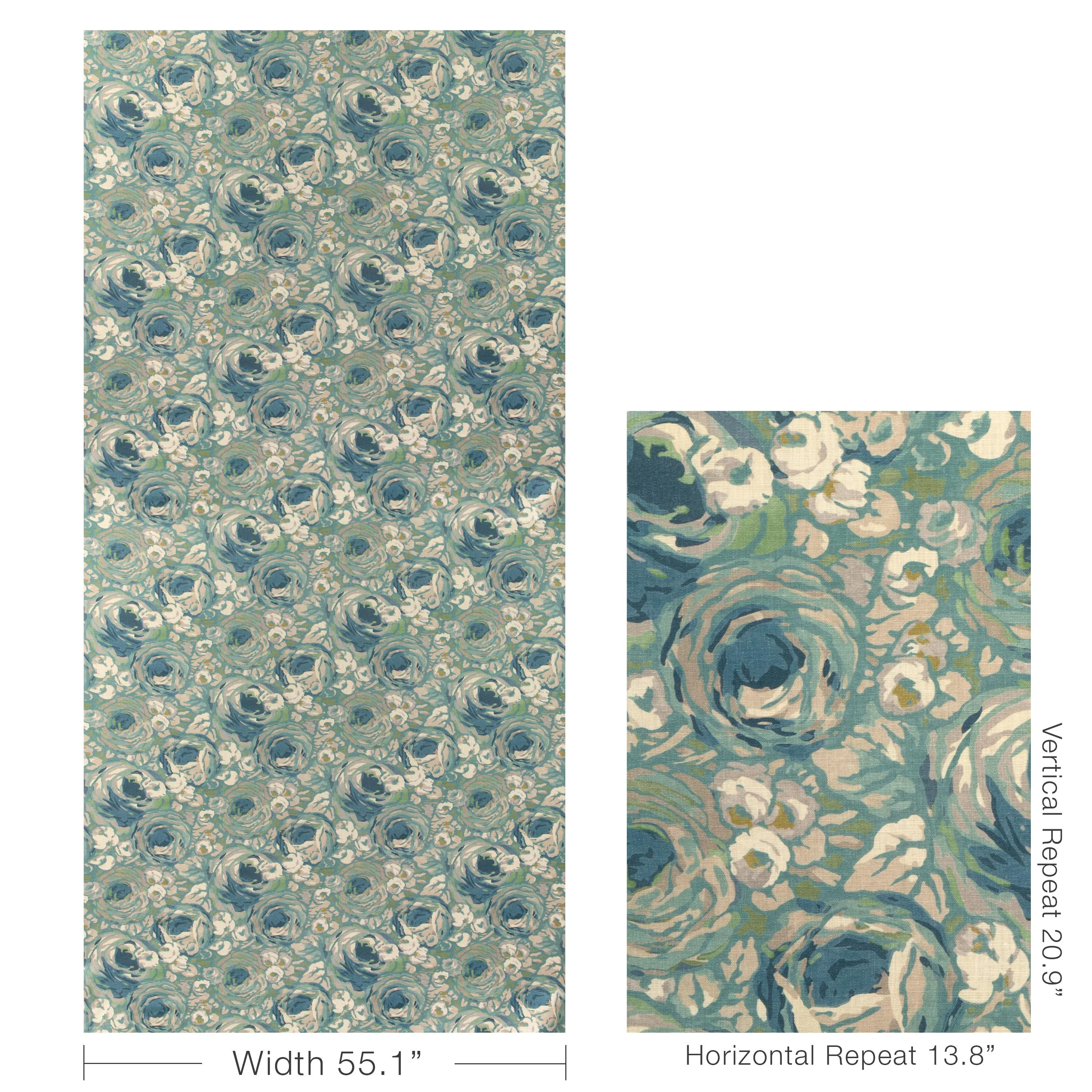 Lee Jofa Orchard Print Aqua/Stone Fabric - Image 5