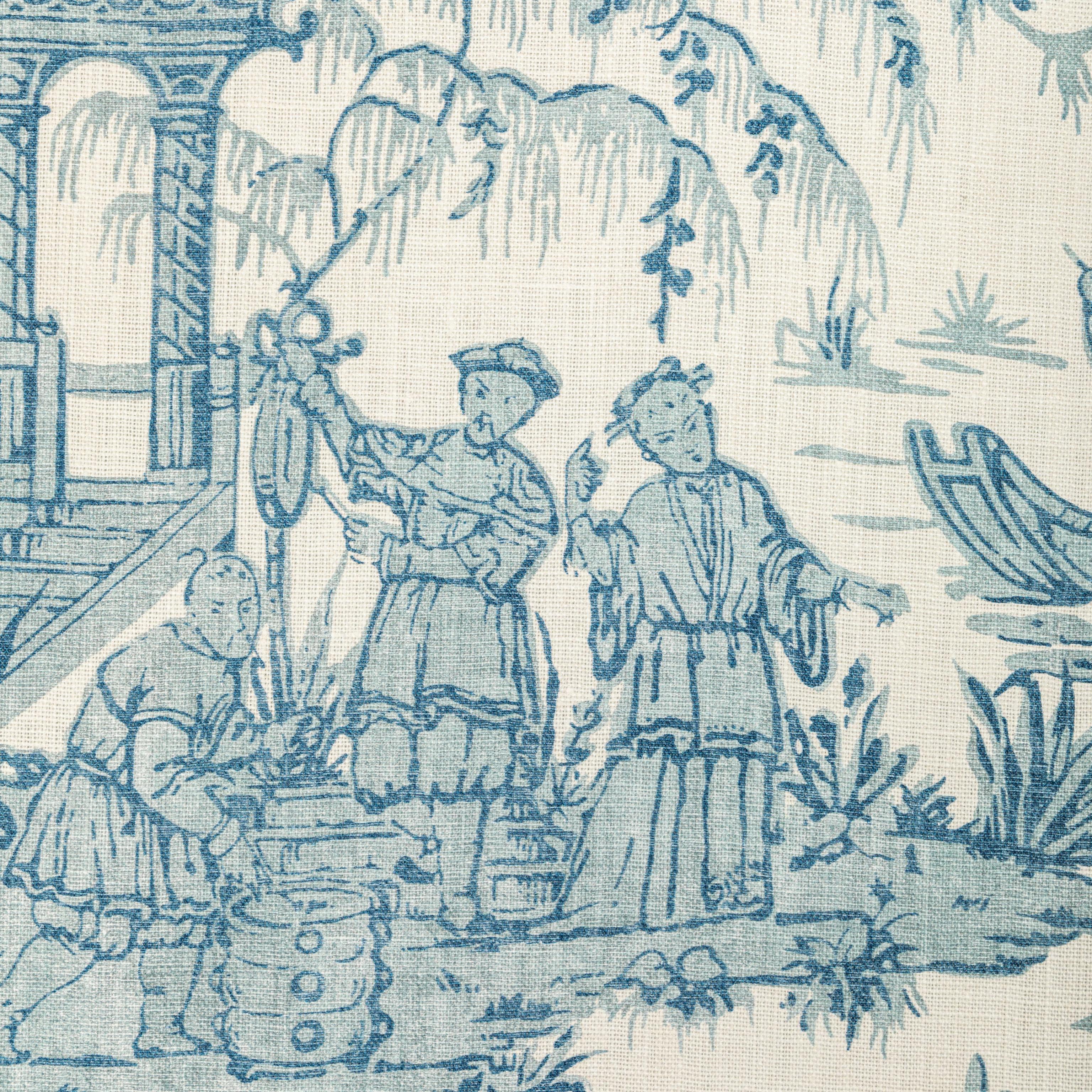 Lee Jofa Pagoda Toile Blue Fabric - Image 3