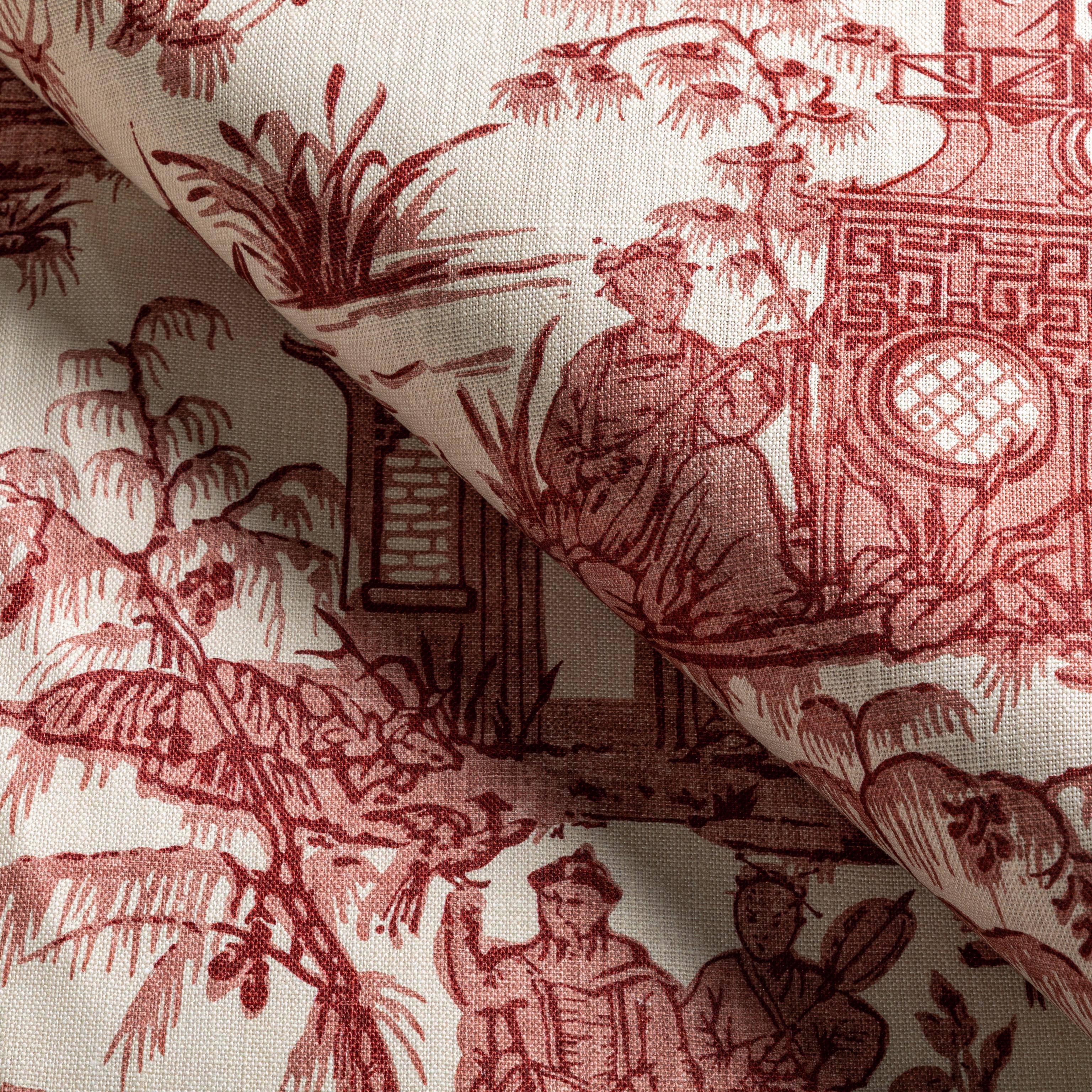 Lee Jofa Pagoda Toile Garnet Fabric - Image 4