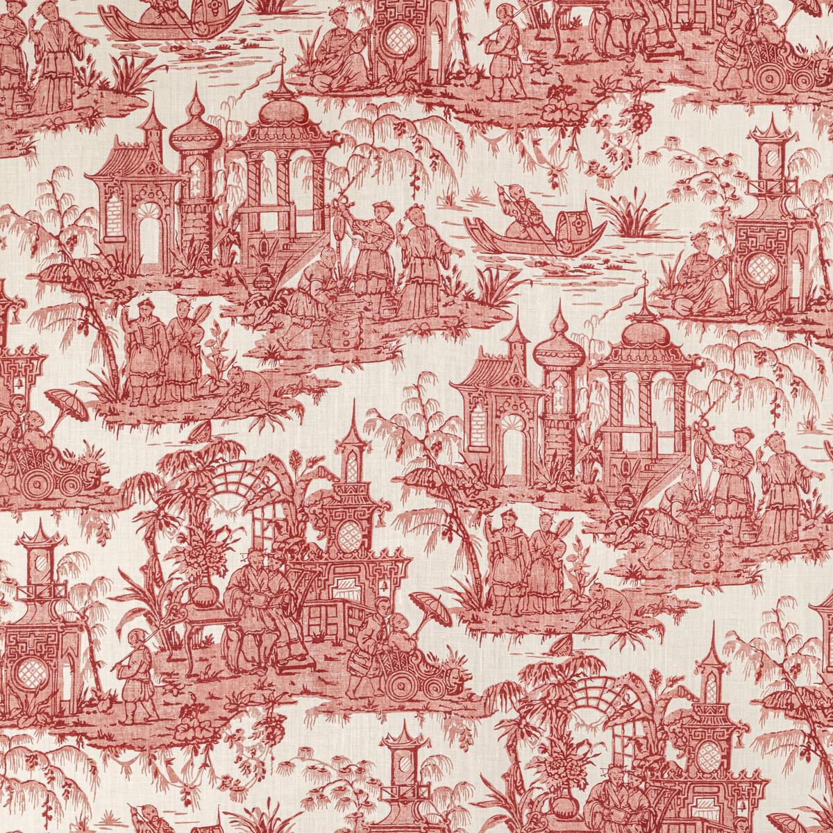 Lee Jofa Pagoda Toile Garnet Fabric - Image 8