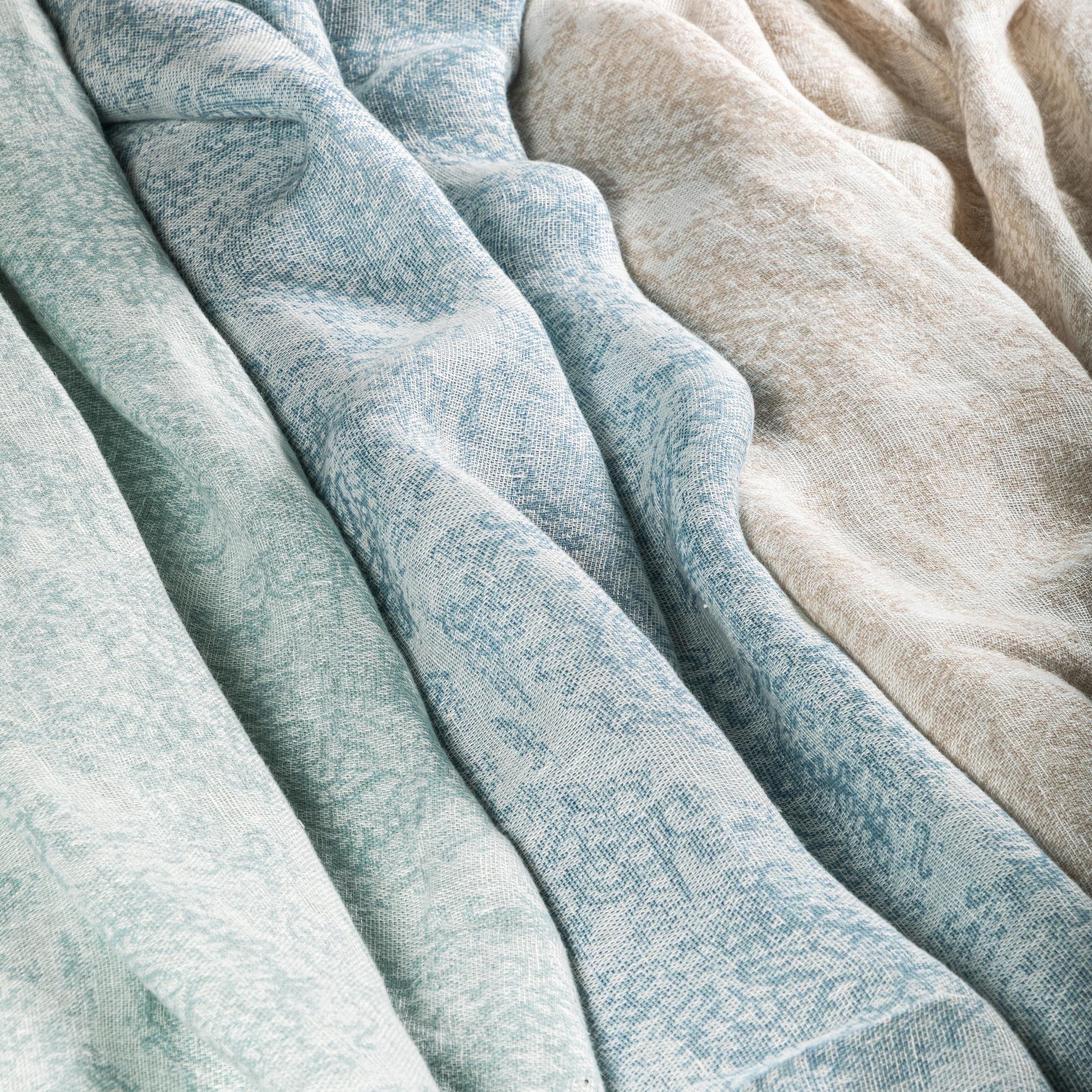 Lee Jofa Romona Sheer Aqua Drapery Fabric - Image 7