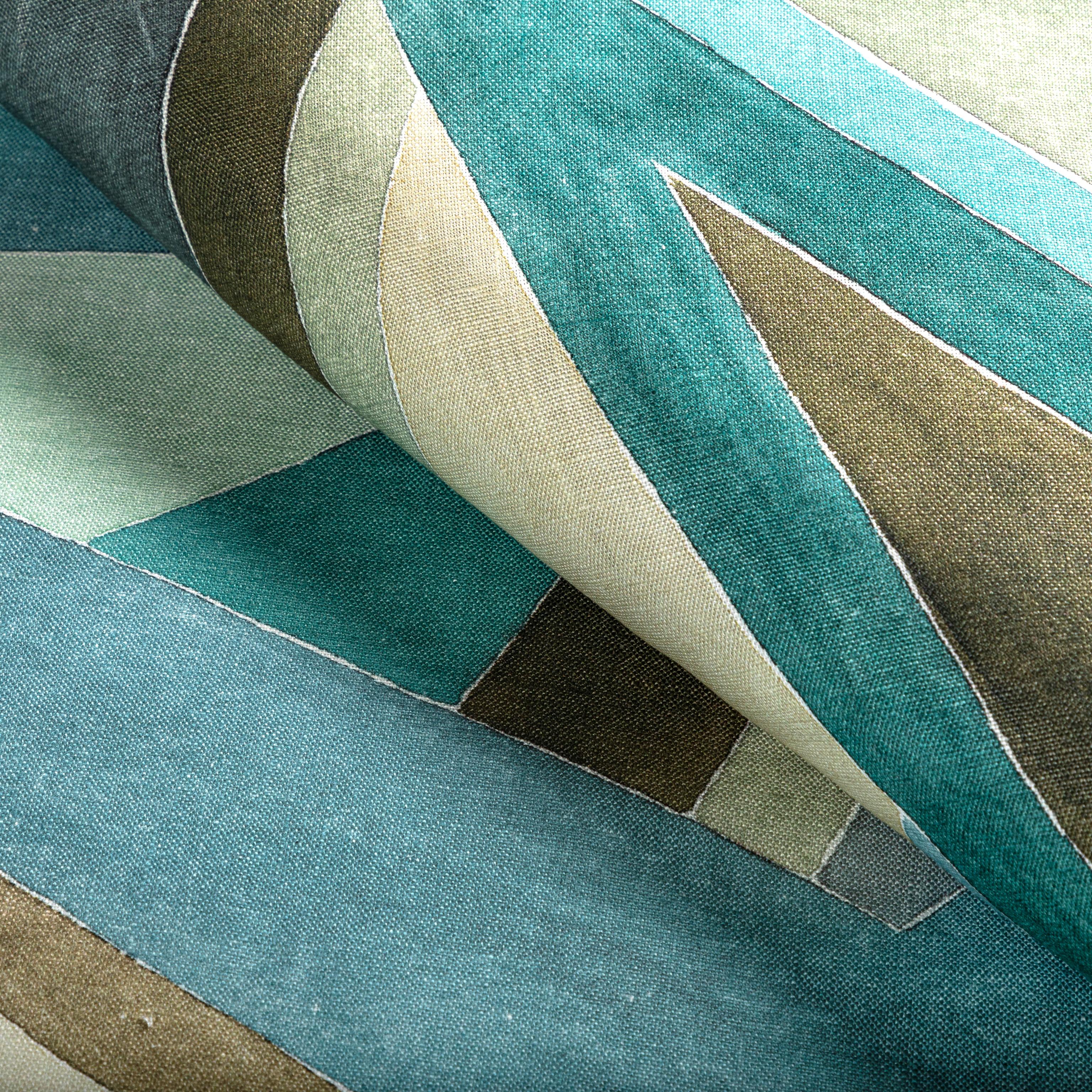 Lee Jofa Roulade Print Aqua/Dune Fabric - Image 4