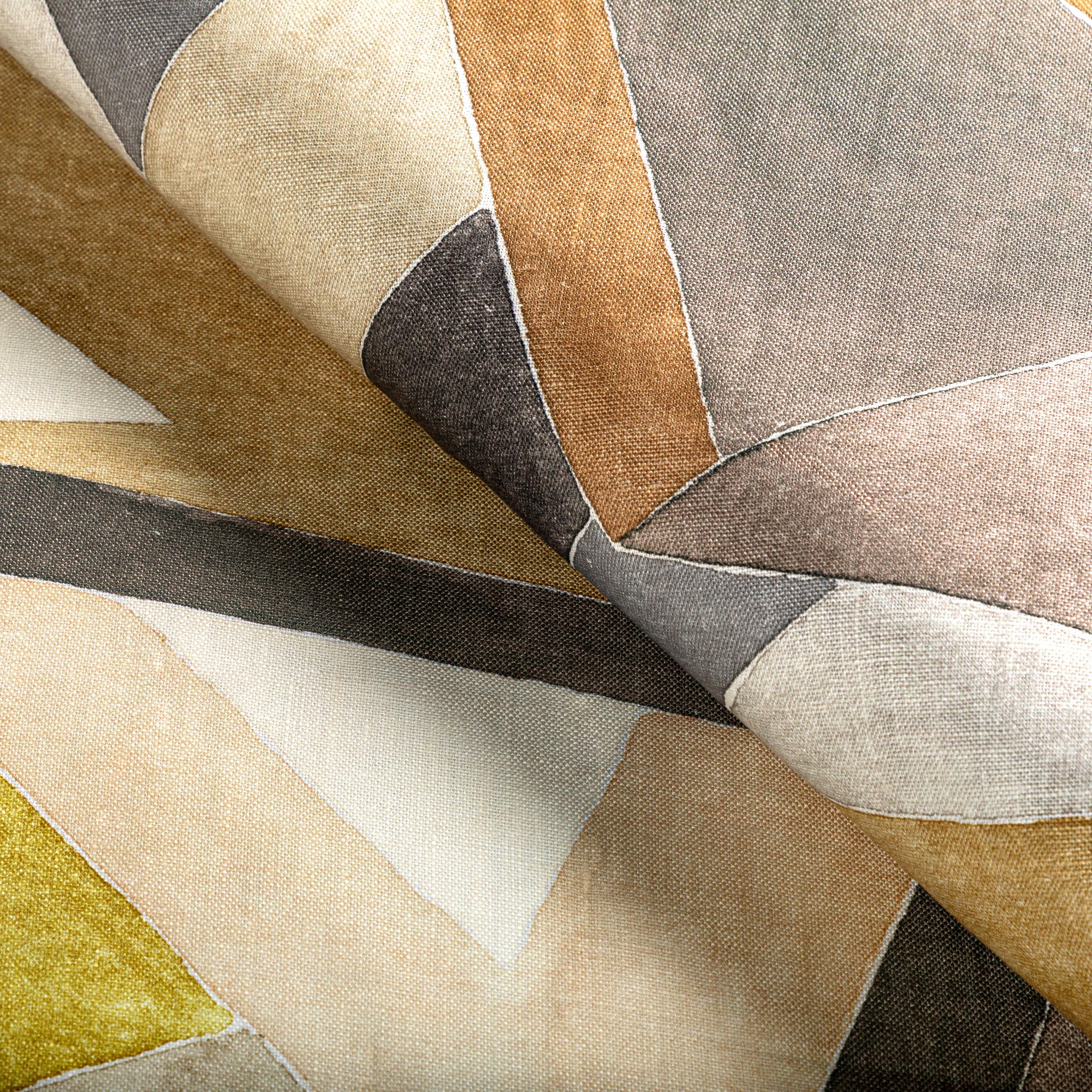 Lee Jofa Roulade Print Citron/Stone Fabric - Image 4