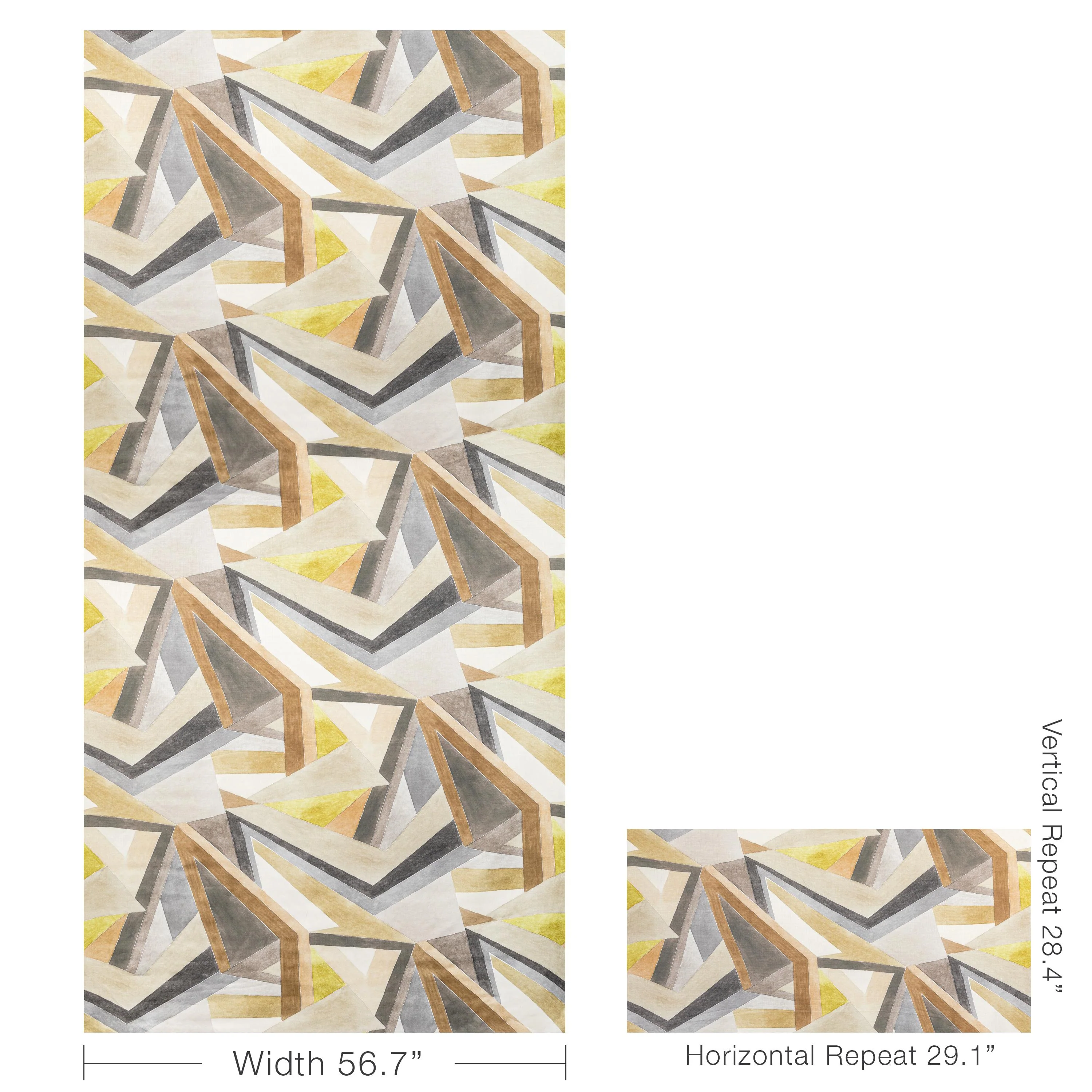 Lee Jofa Roulade Print Citron/Stone Fabric - Image 5