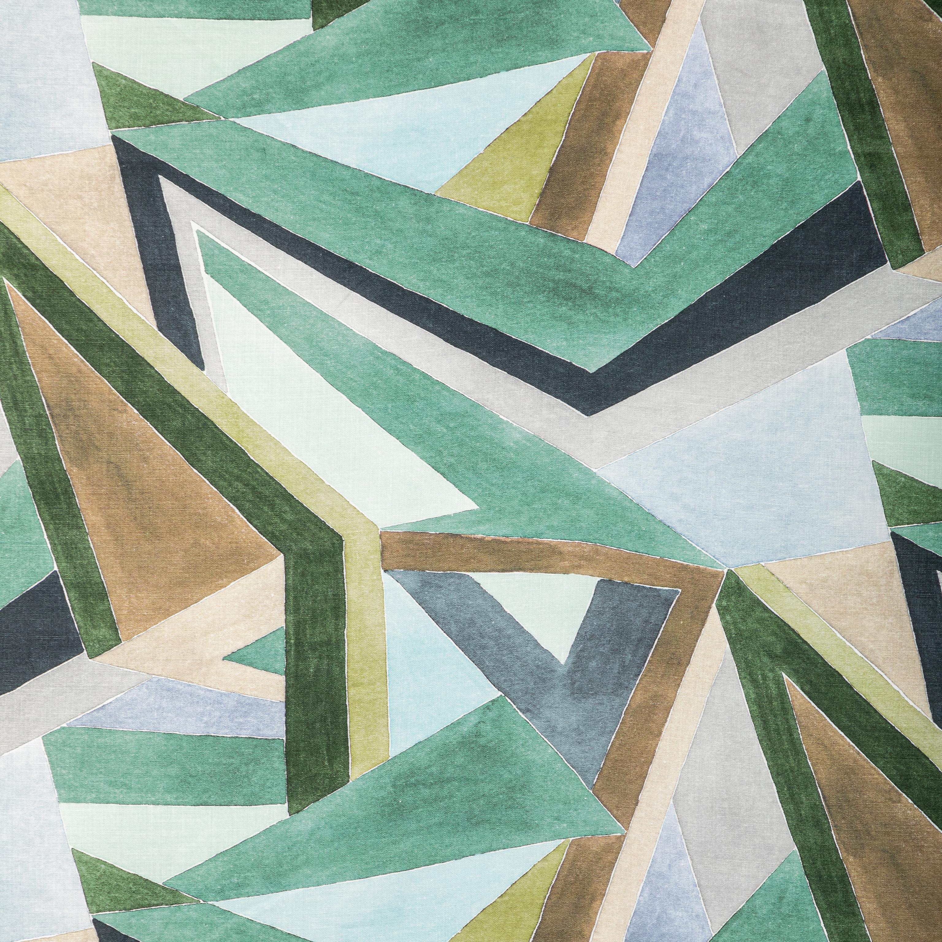 Lee Jofa Roulade Print Juniper/Buff Fabric - Image 2
