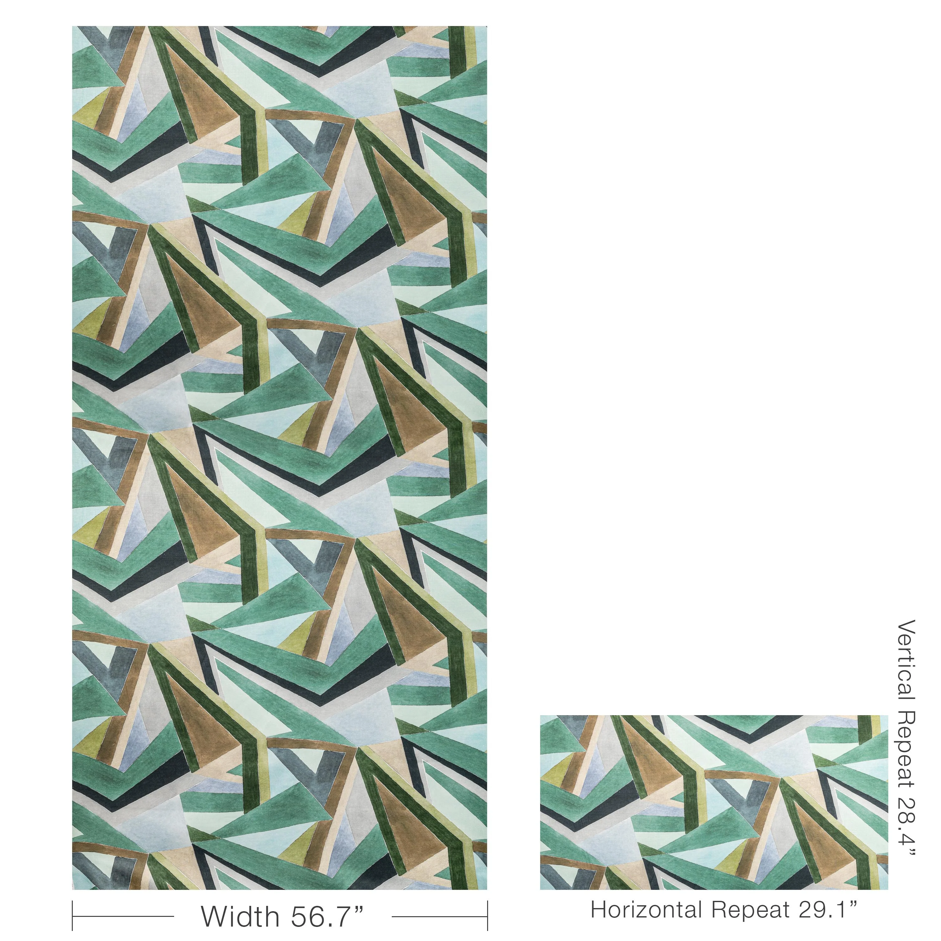 Lee Jofa Roulade Print Juniper/Buff Fabric - Image 5