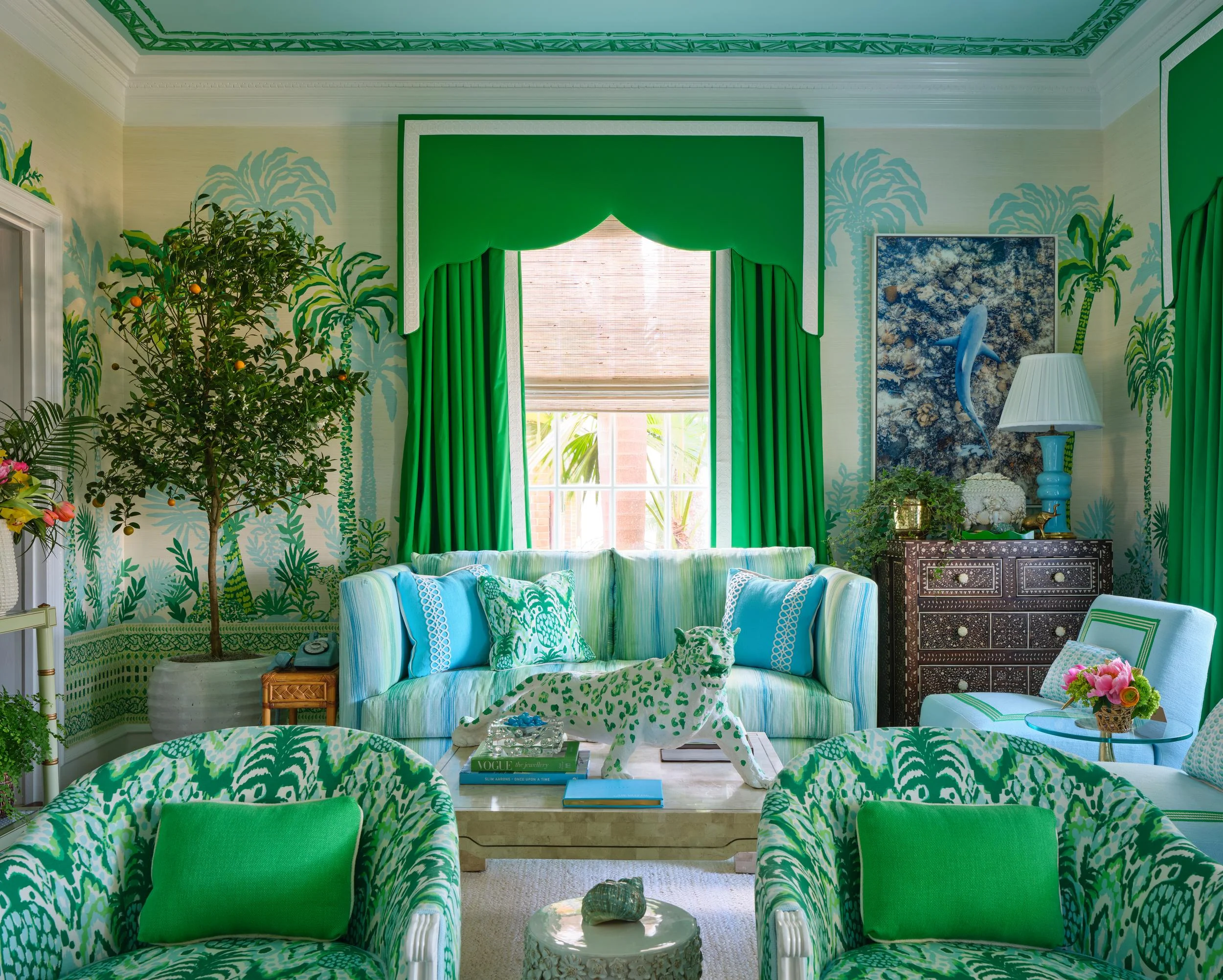 Lee Jofa Sarasota Weave Aqua Upholstery Fabric - Image 6