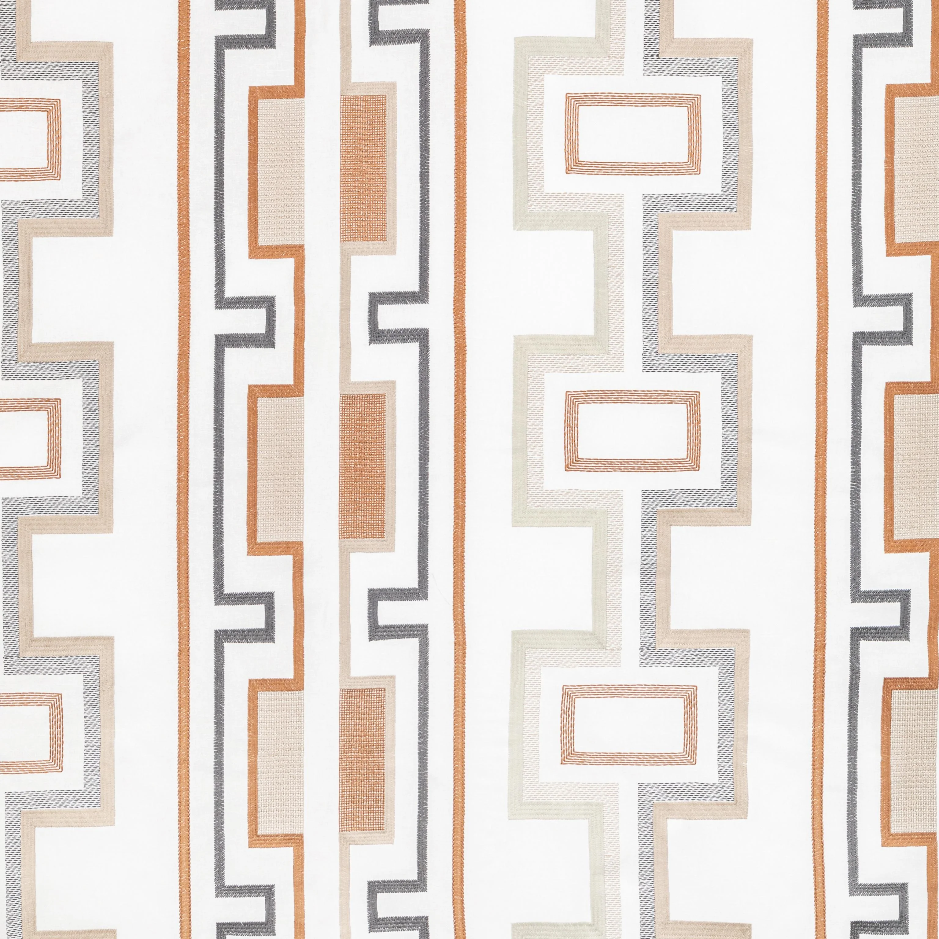 Lee Jofa Tritone Embroidery Copper Fabric - Image 2
