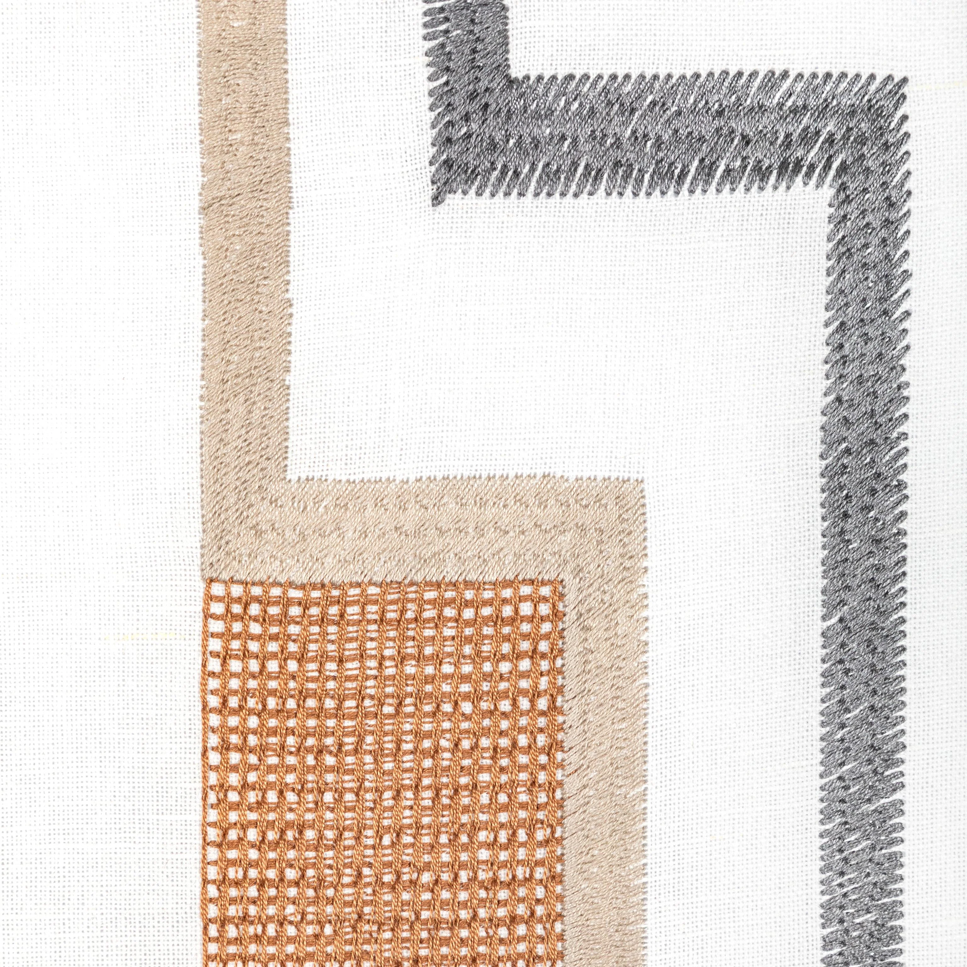 Lee Jofa Tritone Embroidery Copper Fabric - Image 3