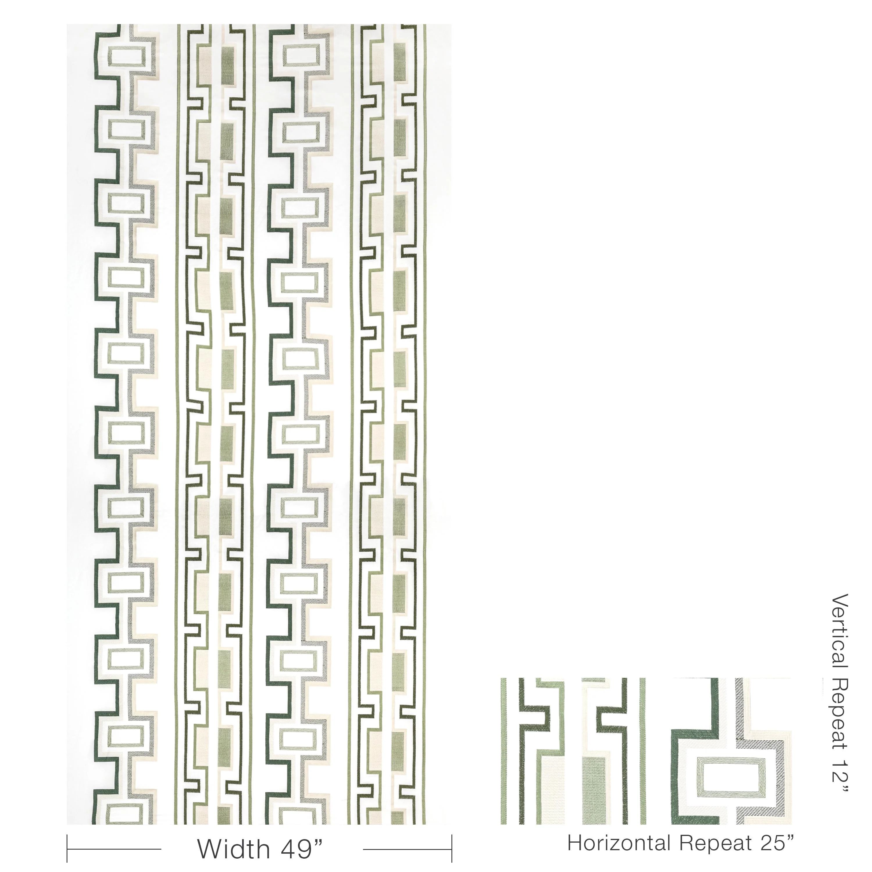 Lee Jofa Tritone Embroidery Sage Fabric - Image 5