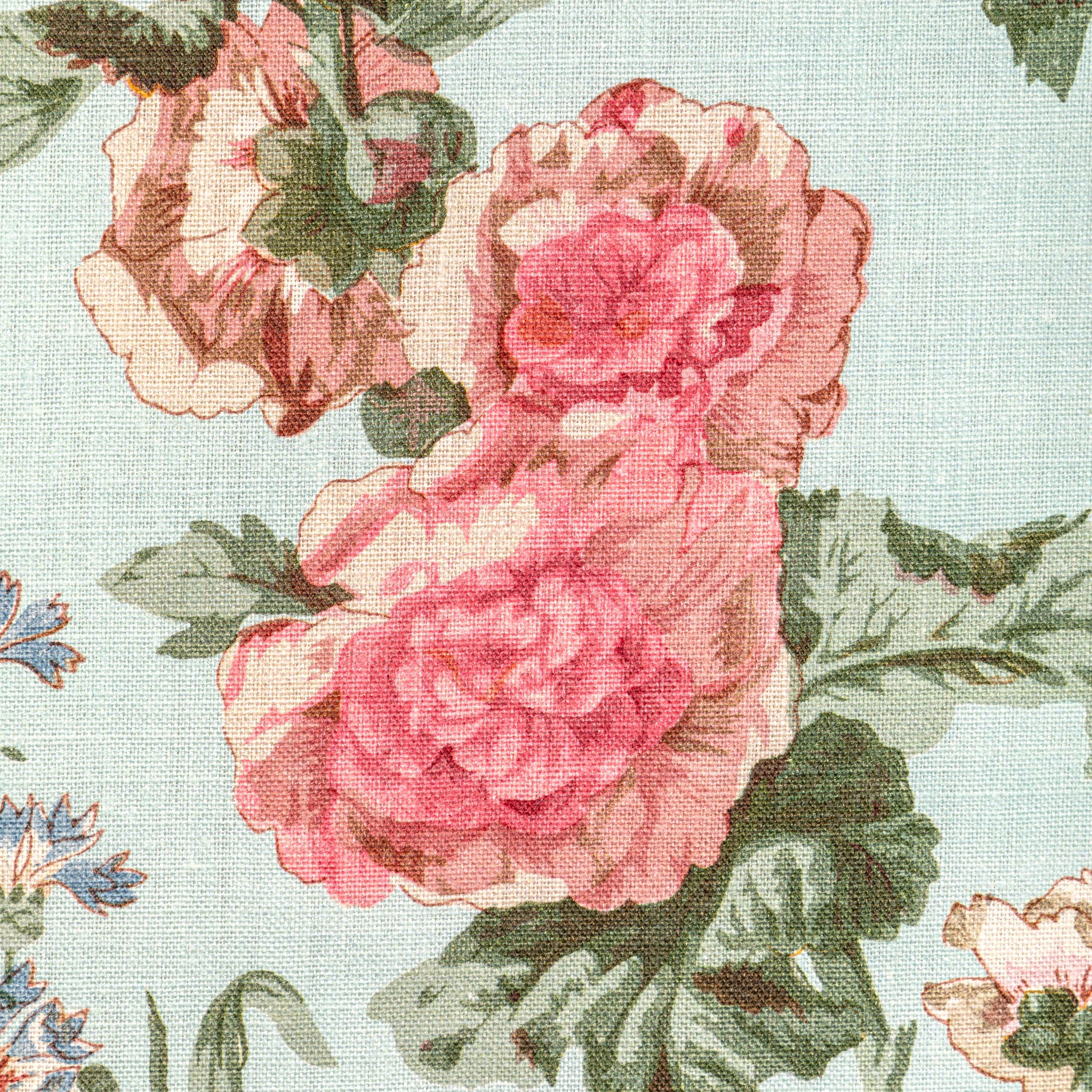 Lee Jofa Upton Linen Sky/Pink Fabric - Image 3