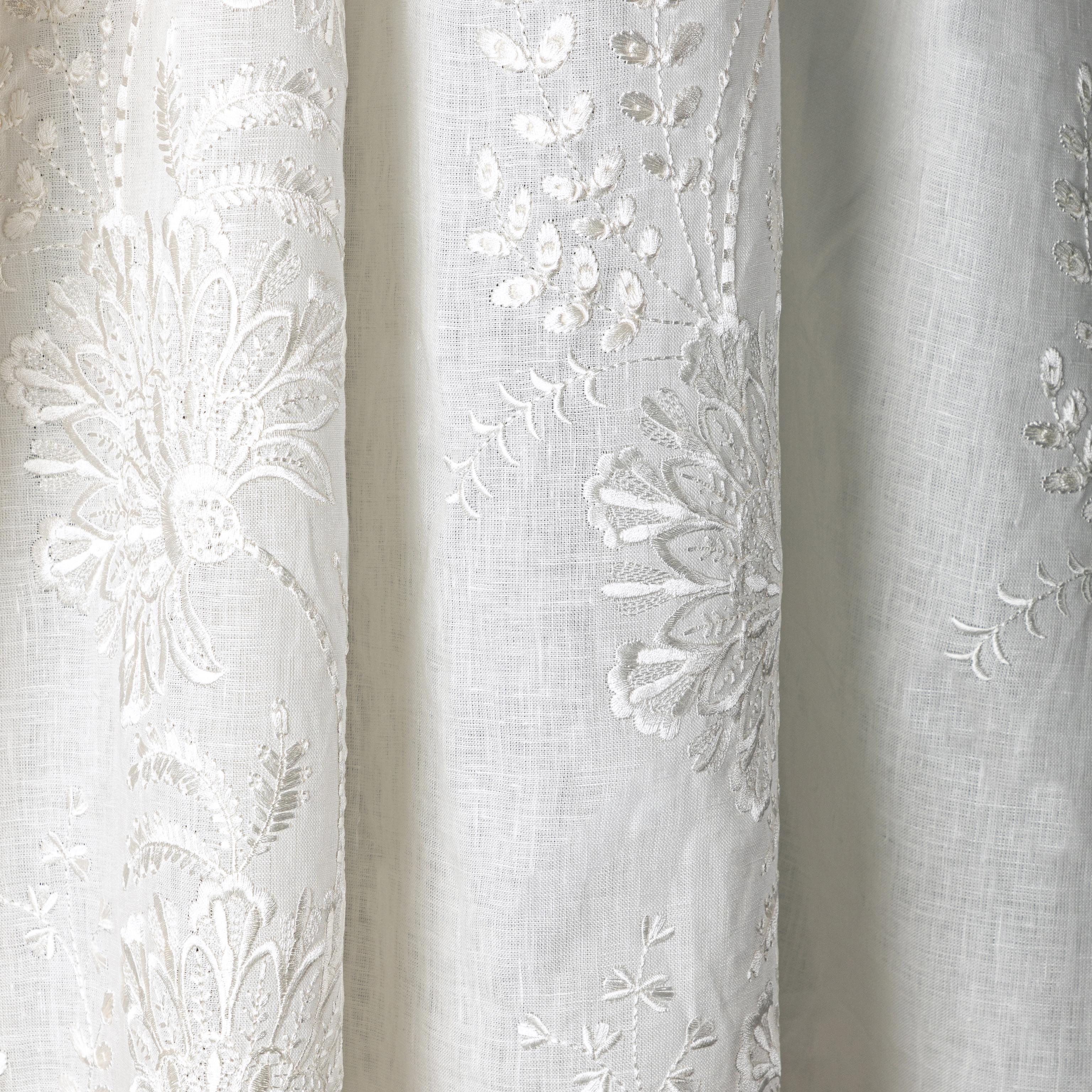 Lee Jofa Valencia Sheer Ivory Drapery Fabric - Image 4