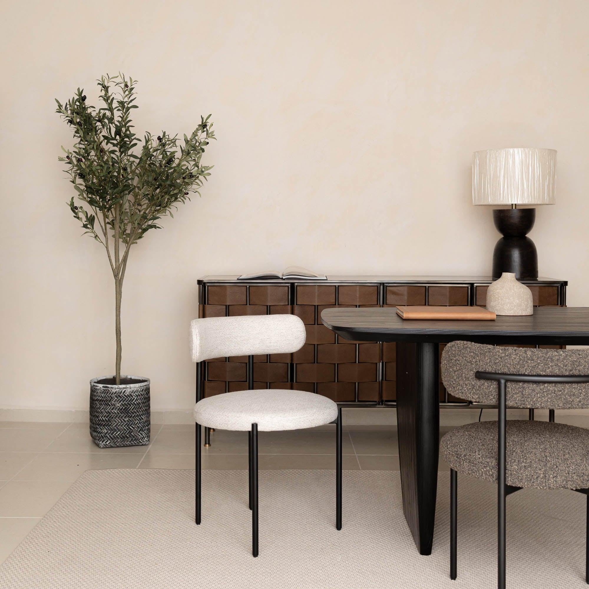 Lh Home Cleo Dining Chair - Brown Boucle - Image 3