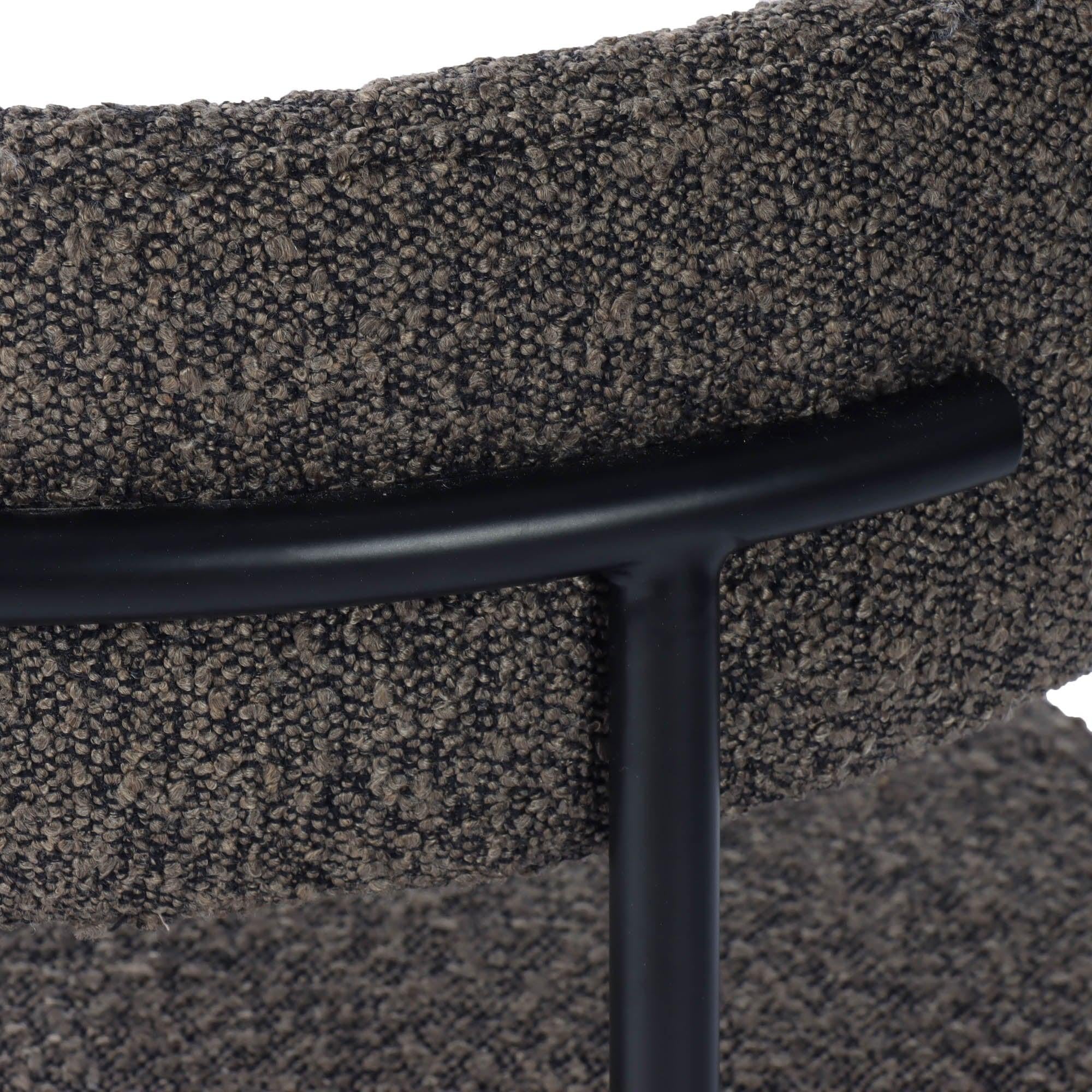 Lh Home Cleo Dining Chair - Brown Boucle - Image 5