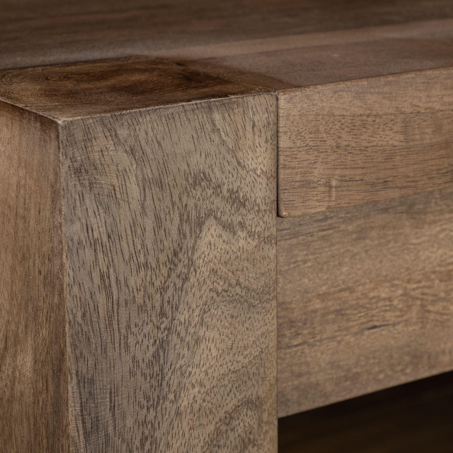 Mercana Emeril Brown Solid Wood Two-Tier Smooth Counter Top Kitchen Island - Image 4