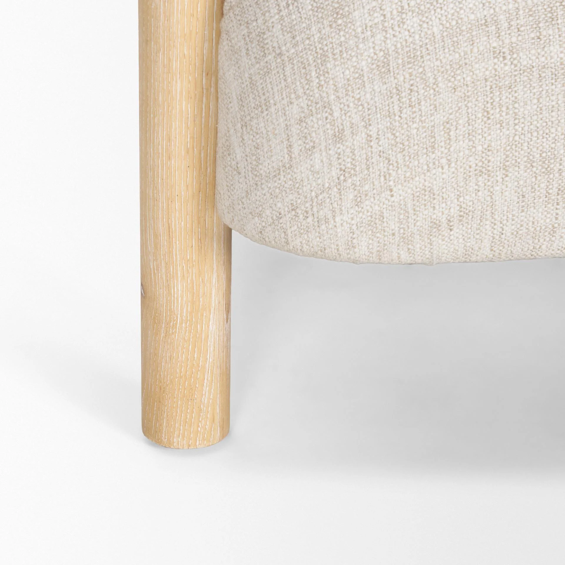 Mercana Gianna Open Back Light Brown Wood W/ Oatmeal Fabric Accent Chair - Image 7