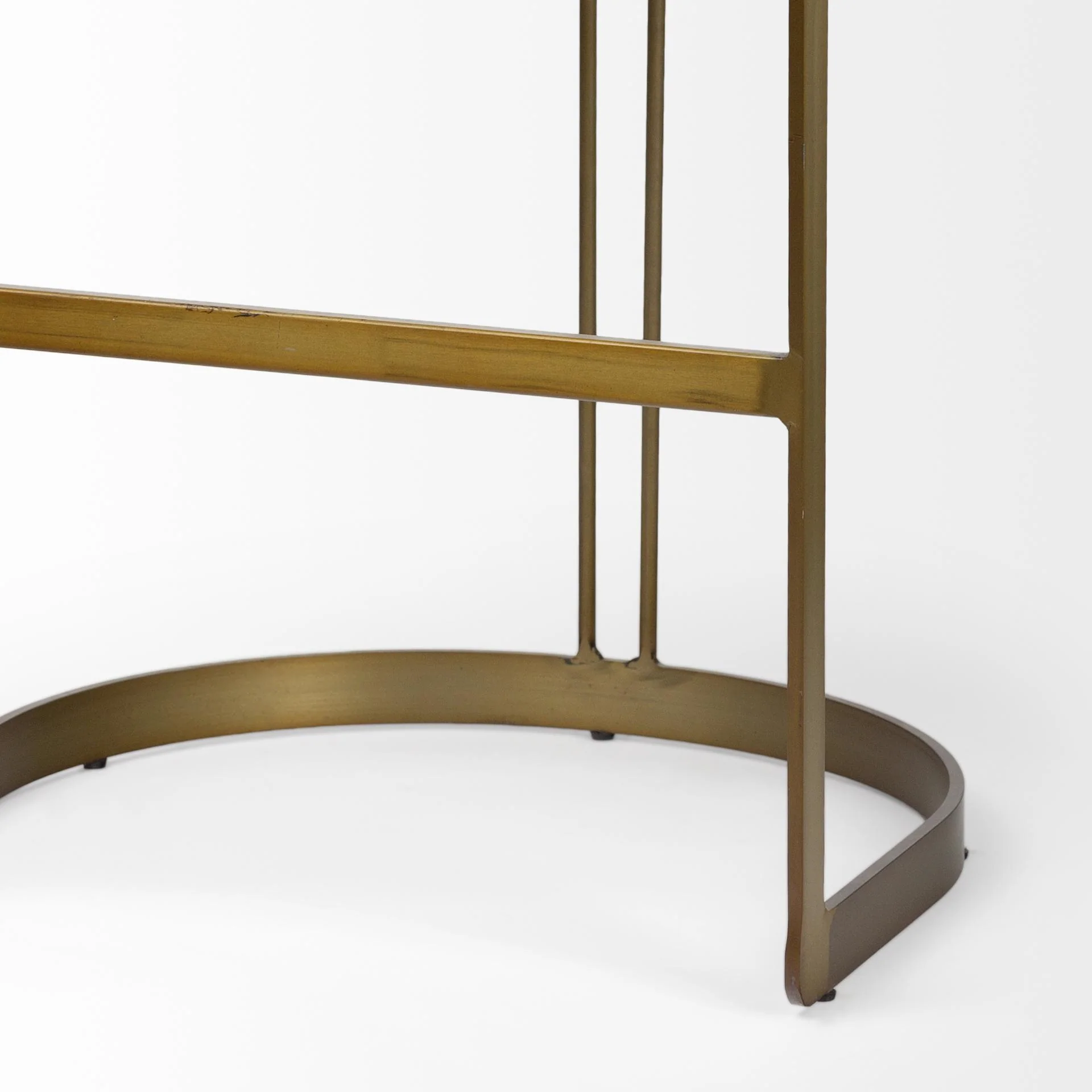 Mercana Hollyfield Ii Brown Leather Seat Gold Metal Base Bar Stool - Image 8