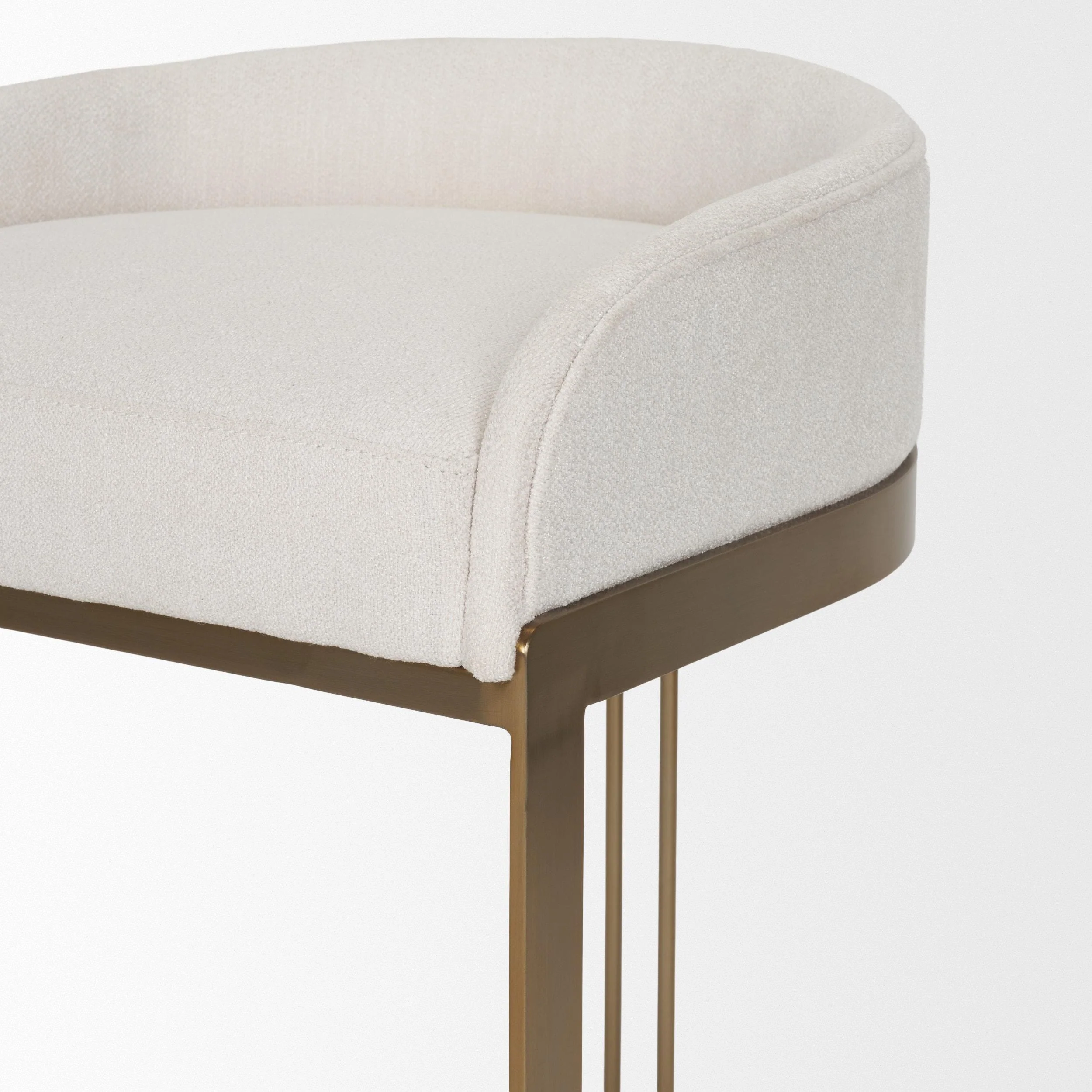 Mercana Hollyfield Ii Cream Fabric Seat W/ Gold Metal Base Counter Stool - Image 12