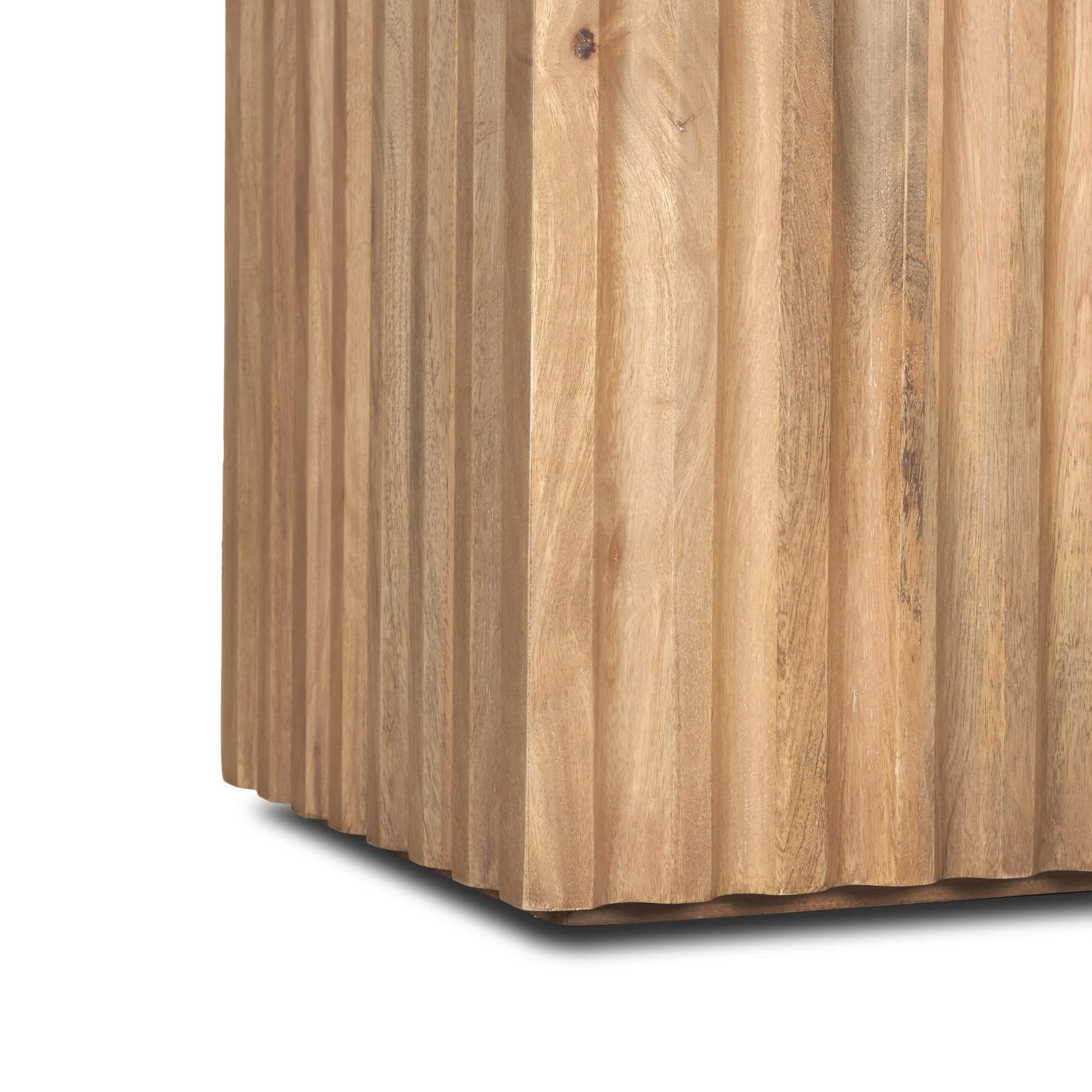Mercana June Light Brown Wood W/ Fluting Square Side Table - Image 7