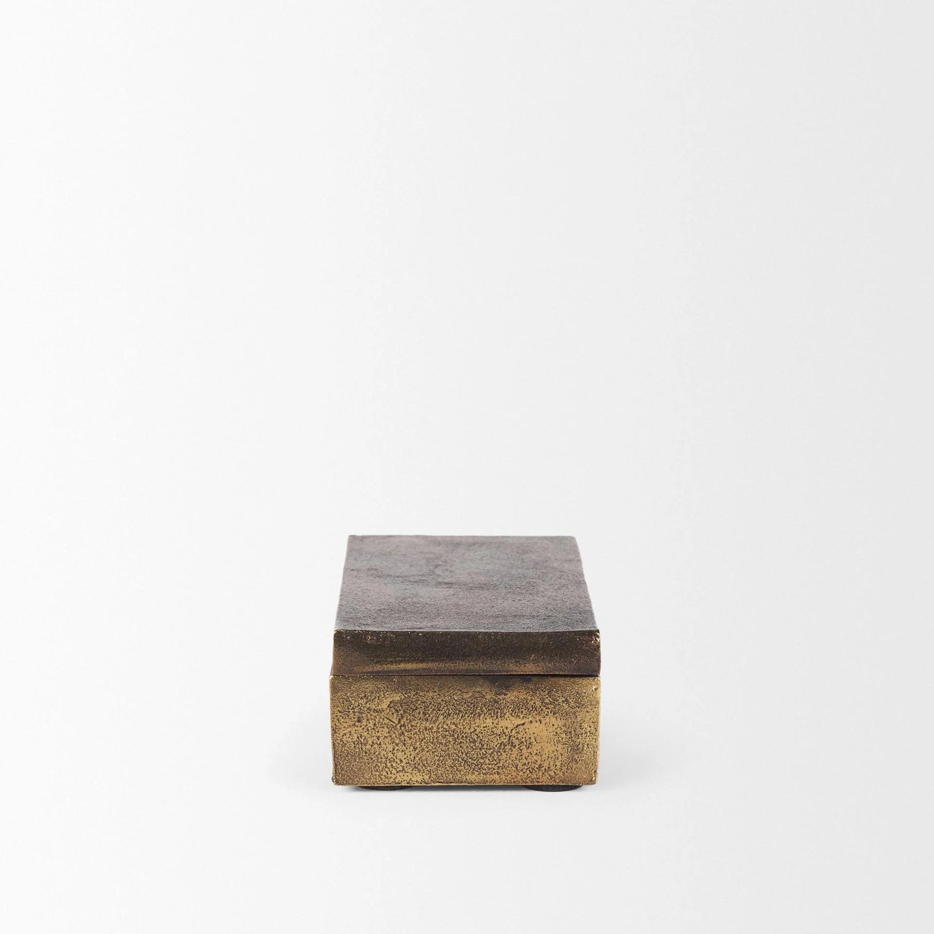 Mercana Porschia Small Antiqued Gold Metal Decorative Box - Image 12