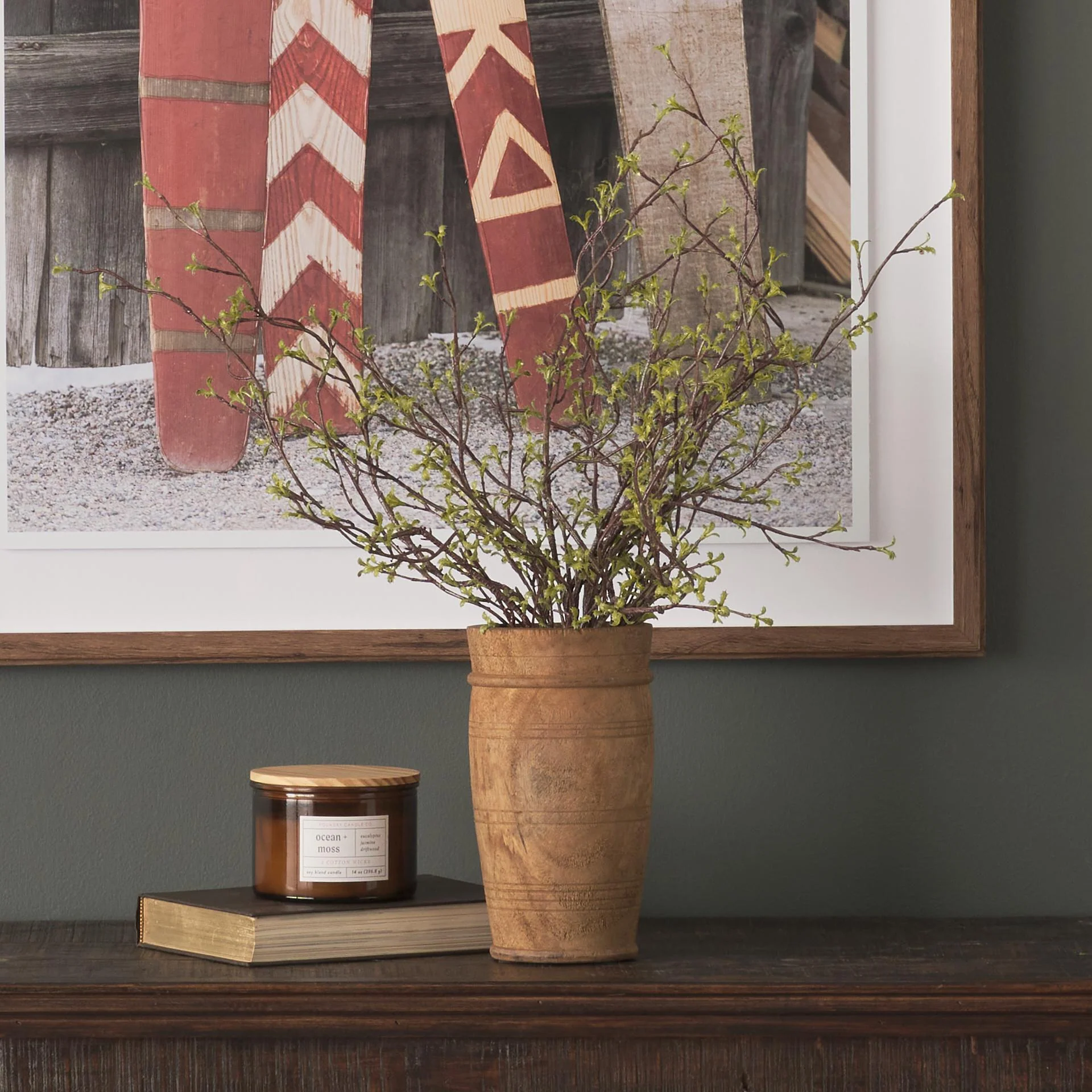 Mercana Porta Small Medium Brown Reclaimed Wooden Pot - Image 2