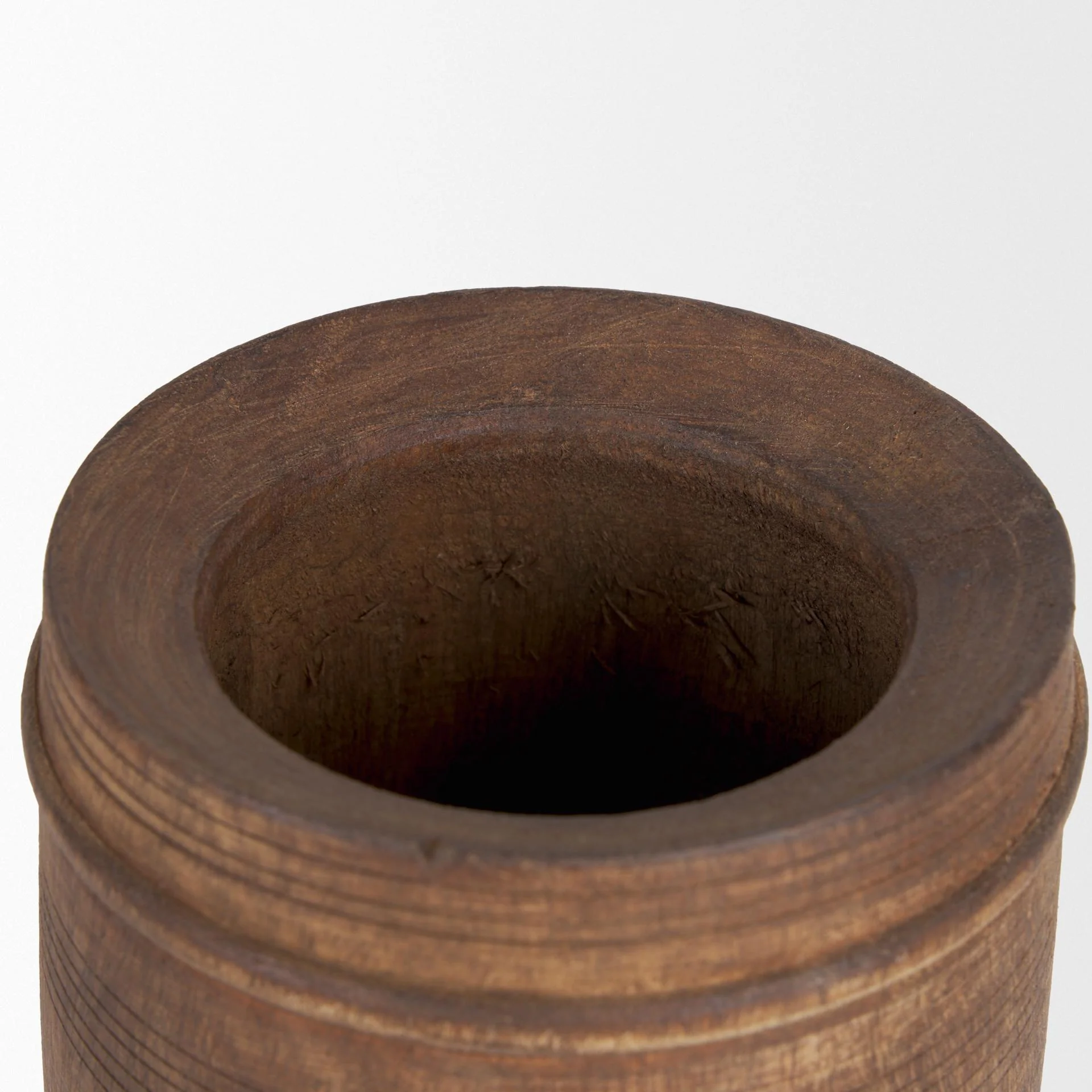 Mercana Porta Small Medium Brown Reclaimed Wooden Pot - Image 4