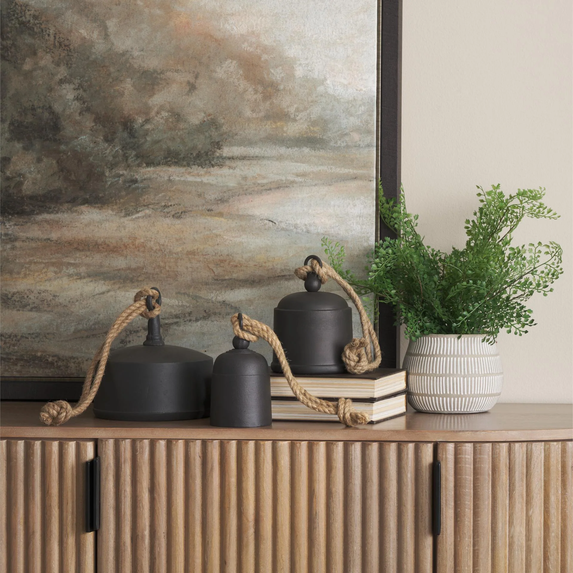 Mercana Quincy Medium Matte Black Metal Decorative Bell Object - Image 2