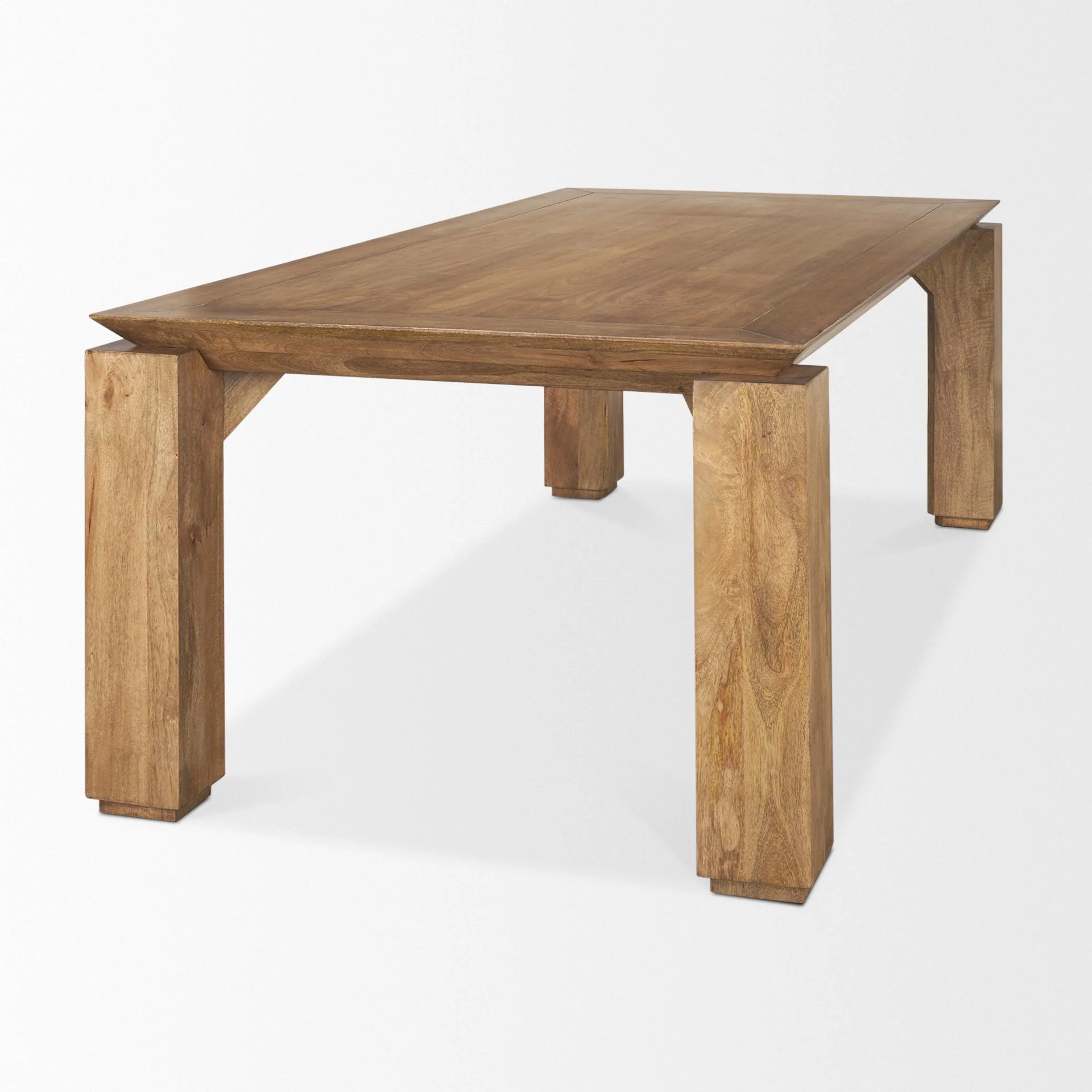 Mercana Sapphira Brown Wood Tapered Top Rectangular Dining Table - Image 9