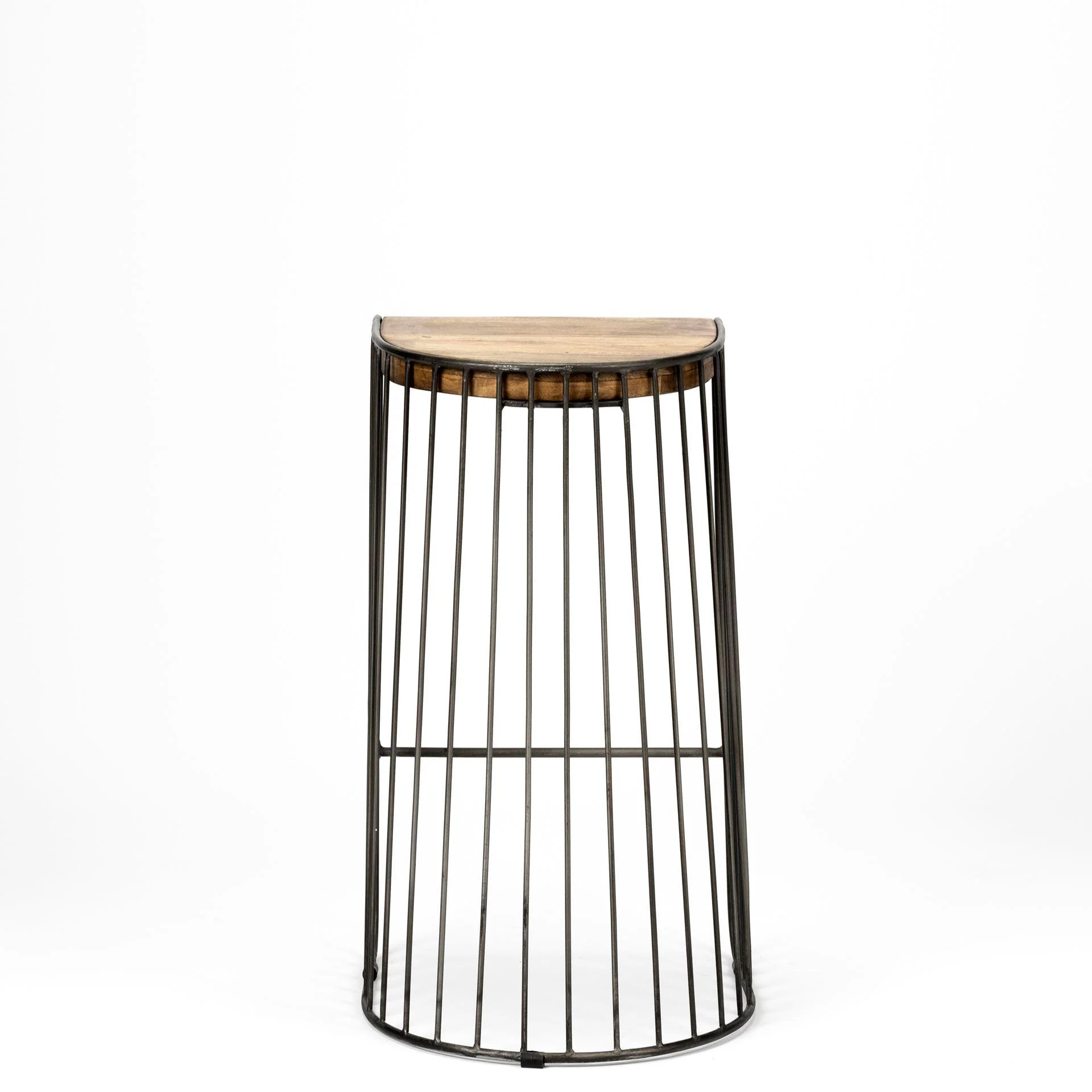 Mercana Seagram 30.5" Seat Height Brown Seat Black Metal Frame Stool - Image 5