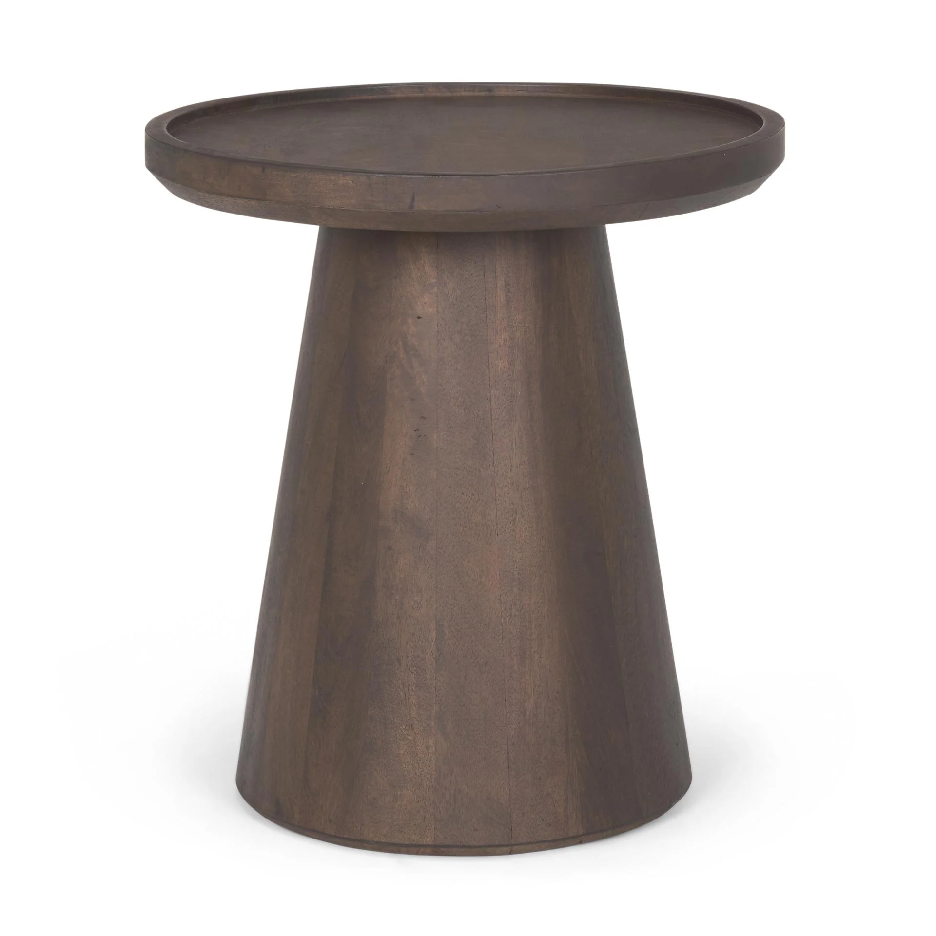 Mercana Takoda Dark Brown Wood Tapered Drum Accent Table