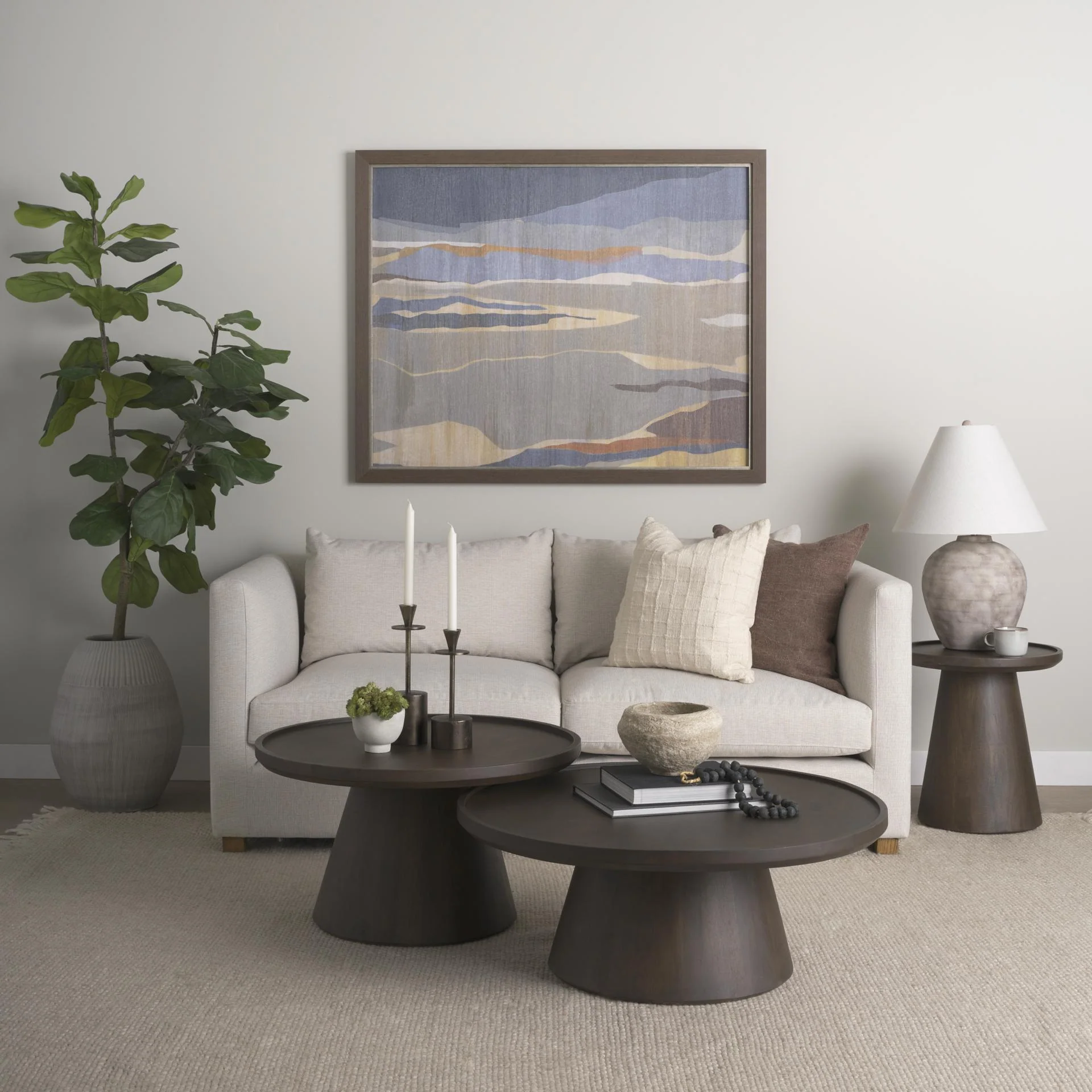 Mercana Takoda Dark Brown Wood Tapered Drum Accent Table - Image 3