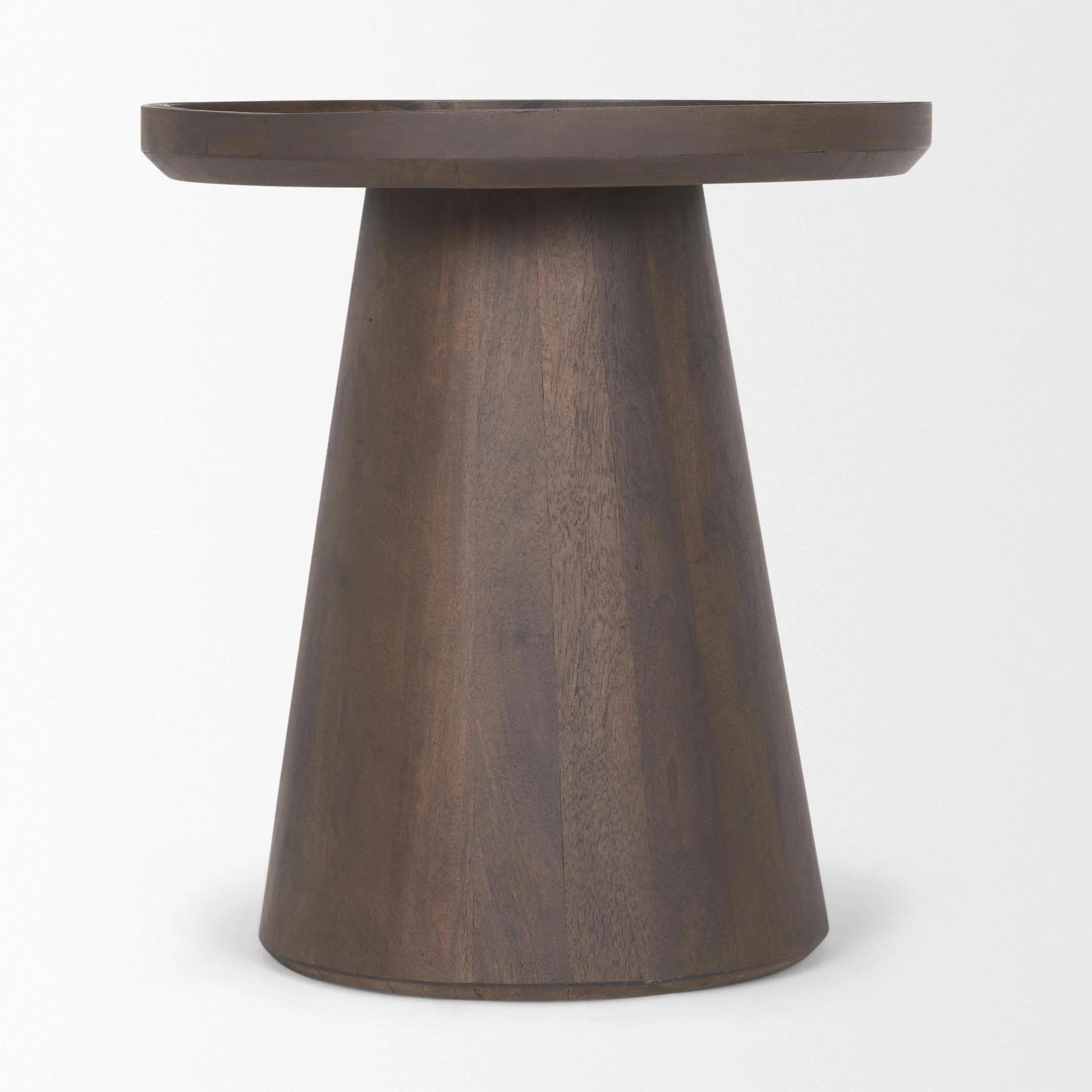 Mercana Takoda Dark Brown Wood Tapered Drum Accent Table - Image 7