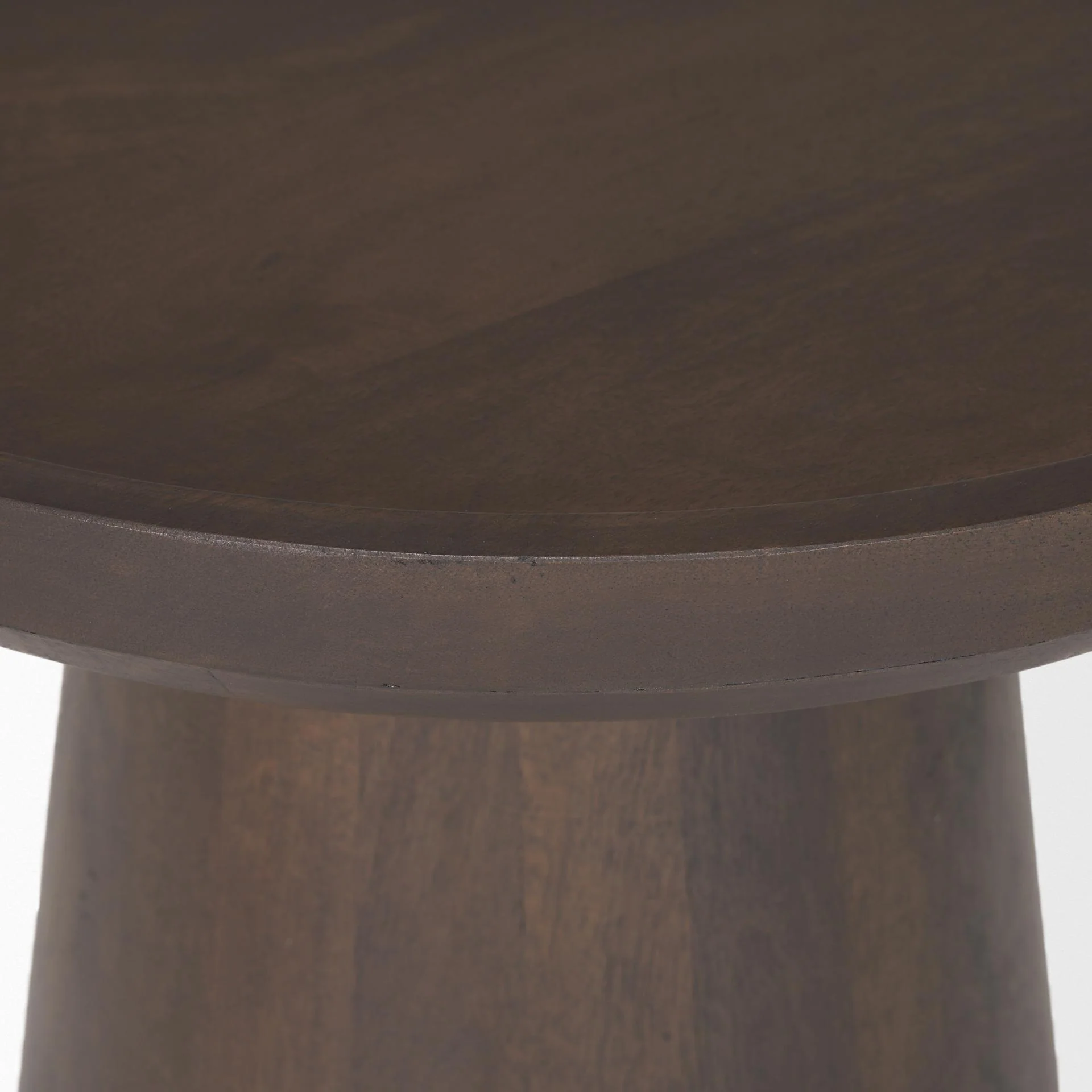 Mercana Takoda Dark Brown Wood Tapered Drum Accent Table - Image 9