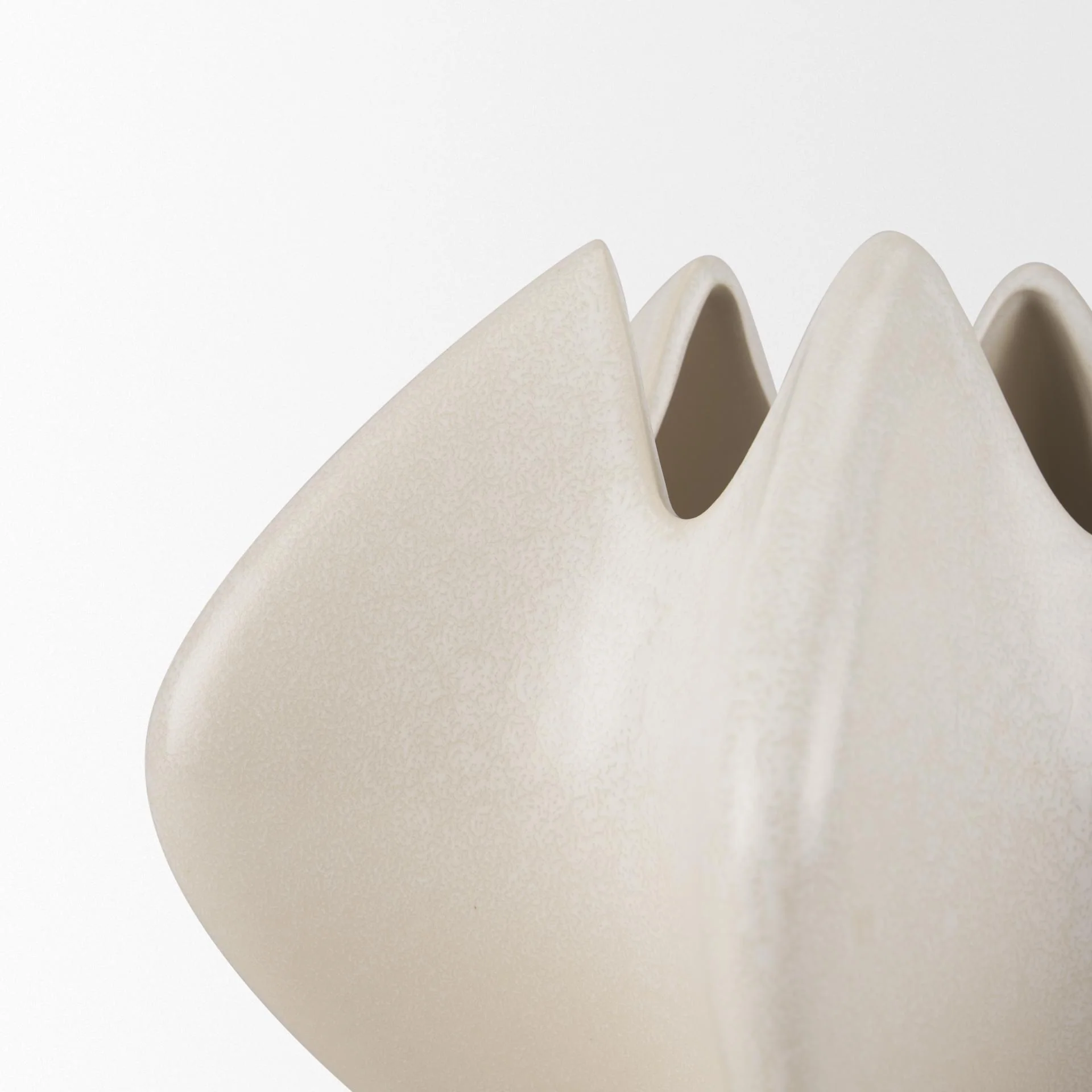 Mercana Ulrich Sculptural Cream Glazed Ceramic Vase - Image 10
