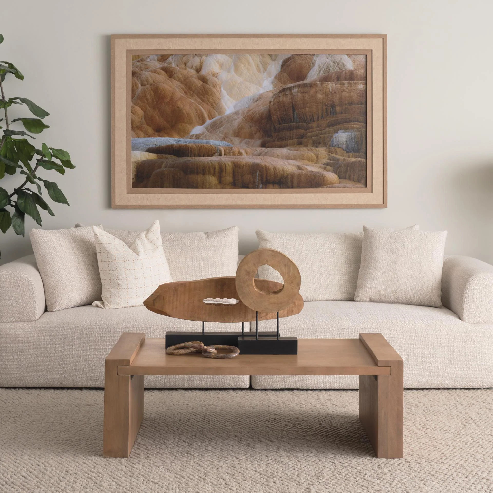 Mercana Yeadon I 5L X 34W Brown Shaped Oval Wood Object - Image 2