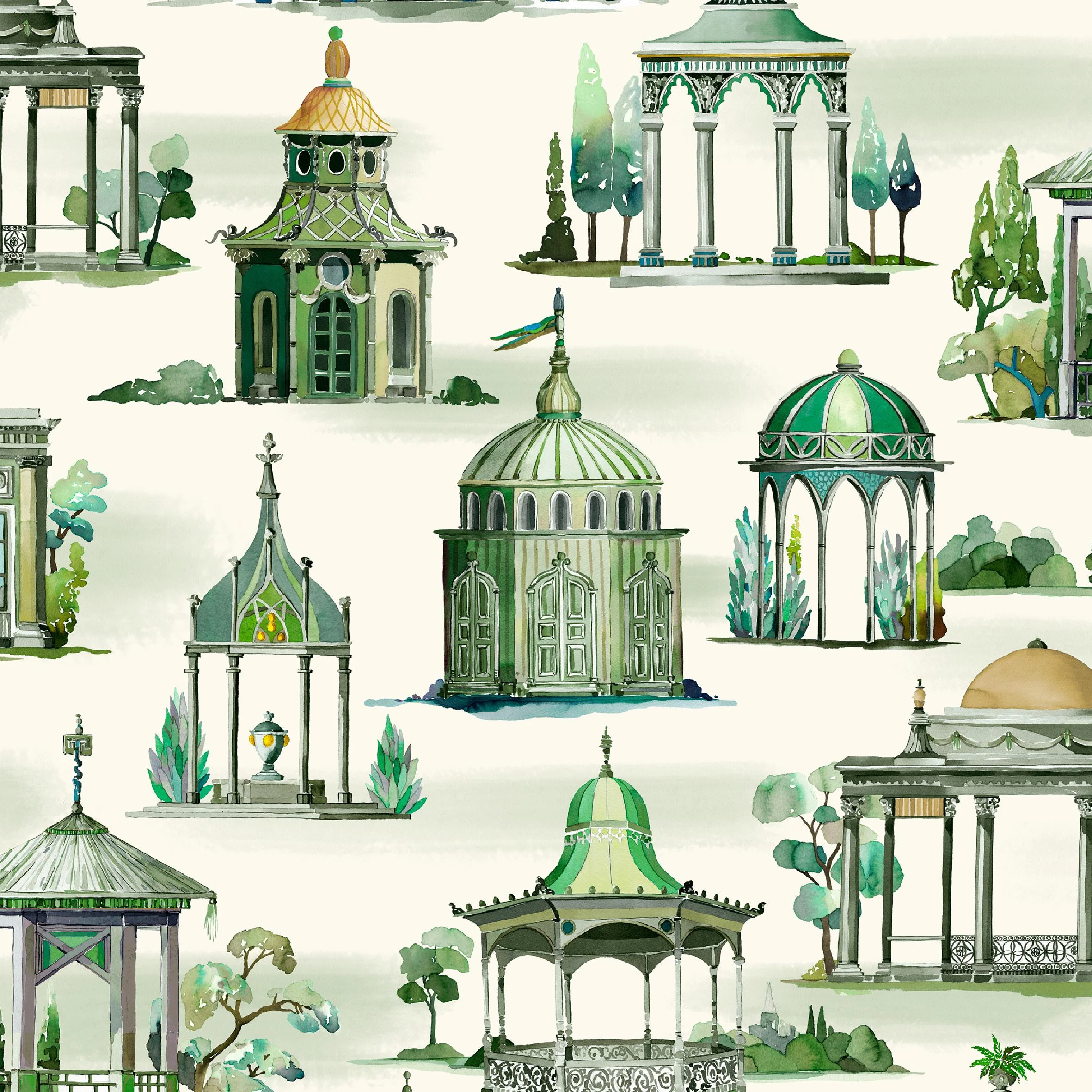 Mulberry Follies Emerald Wallpaper - Image 2