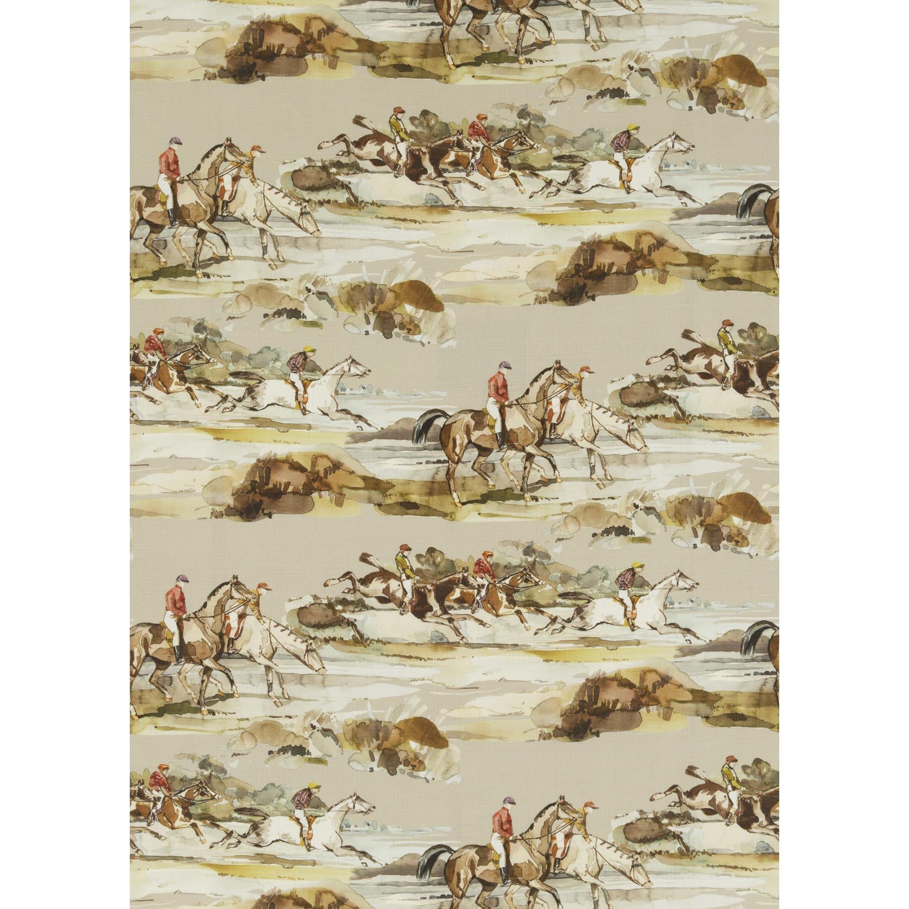 Mulberry Morning Gallop Linen Grey/Sand Fabric - Image 2