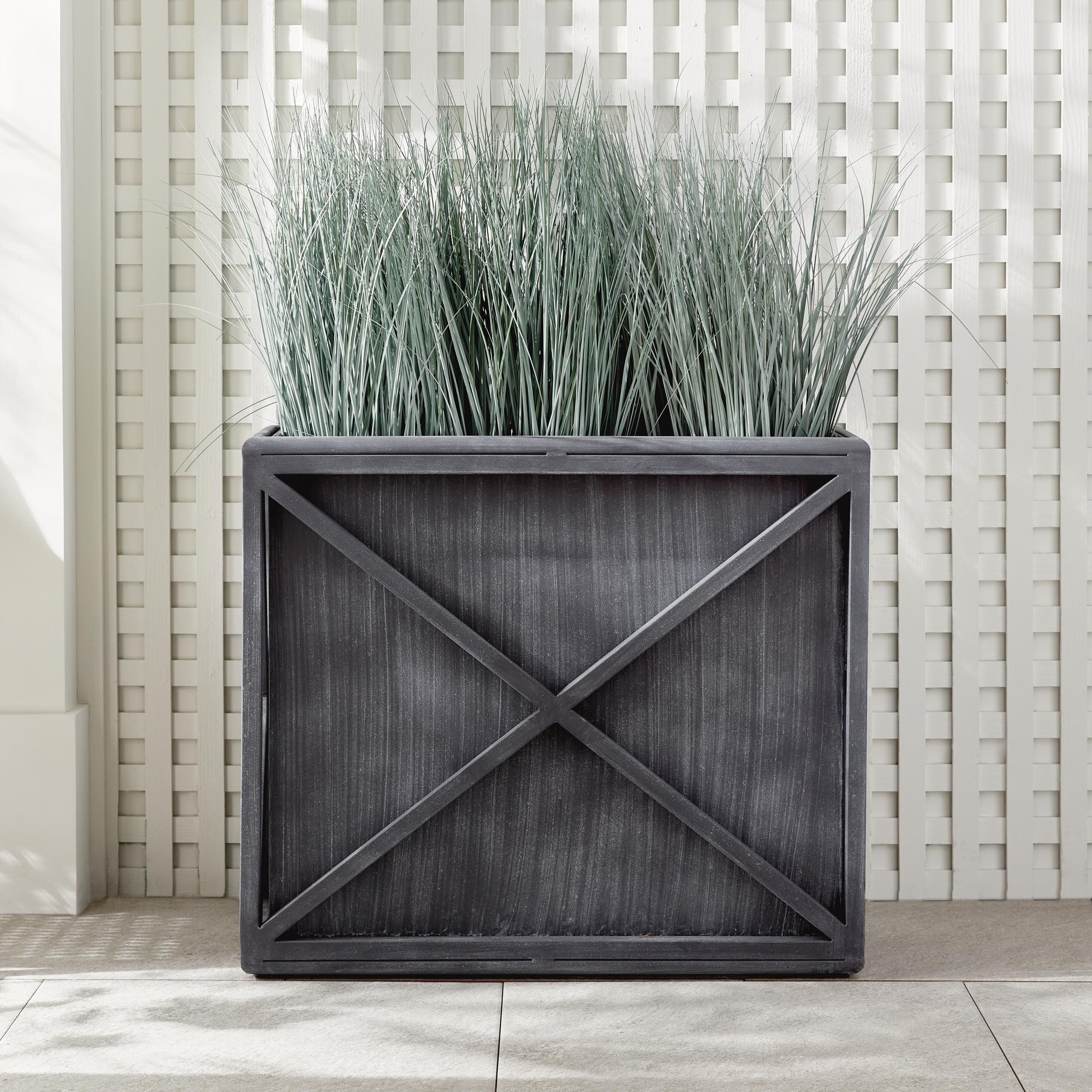 Napa Aged Zinc Terrazza Tall Rectangular Planter - Image 2