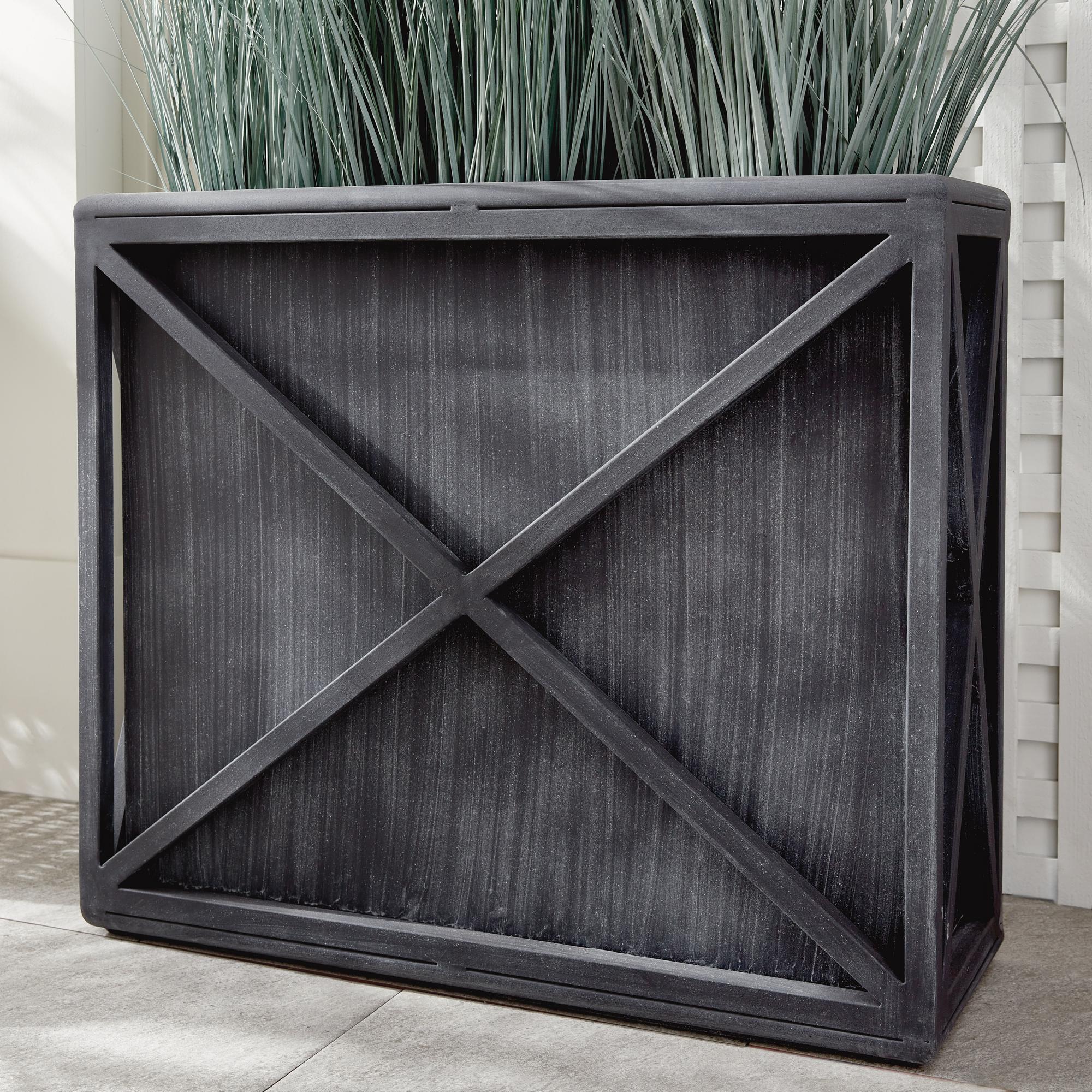 Napa Aged Zinc Terrazza Tall Rectangular Planter - Image 3