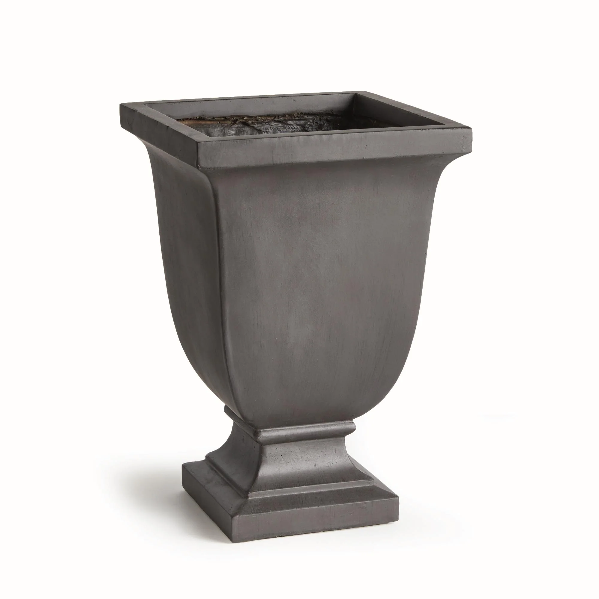 Napa Antique Black Fibreclay Beckett Sq Footed Planter Small