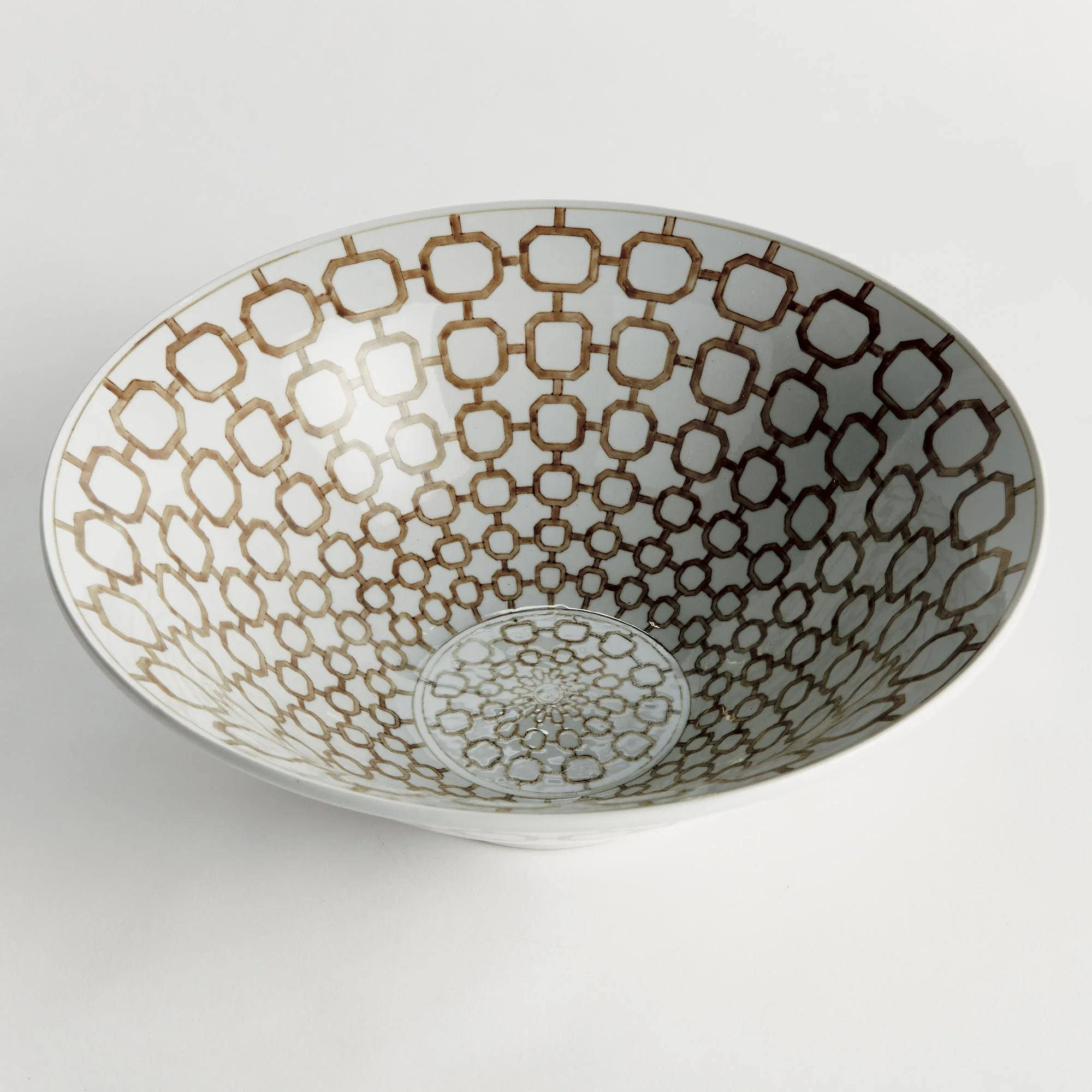 Napa Brown And White Province Link Decorative Bowl - Image 3