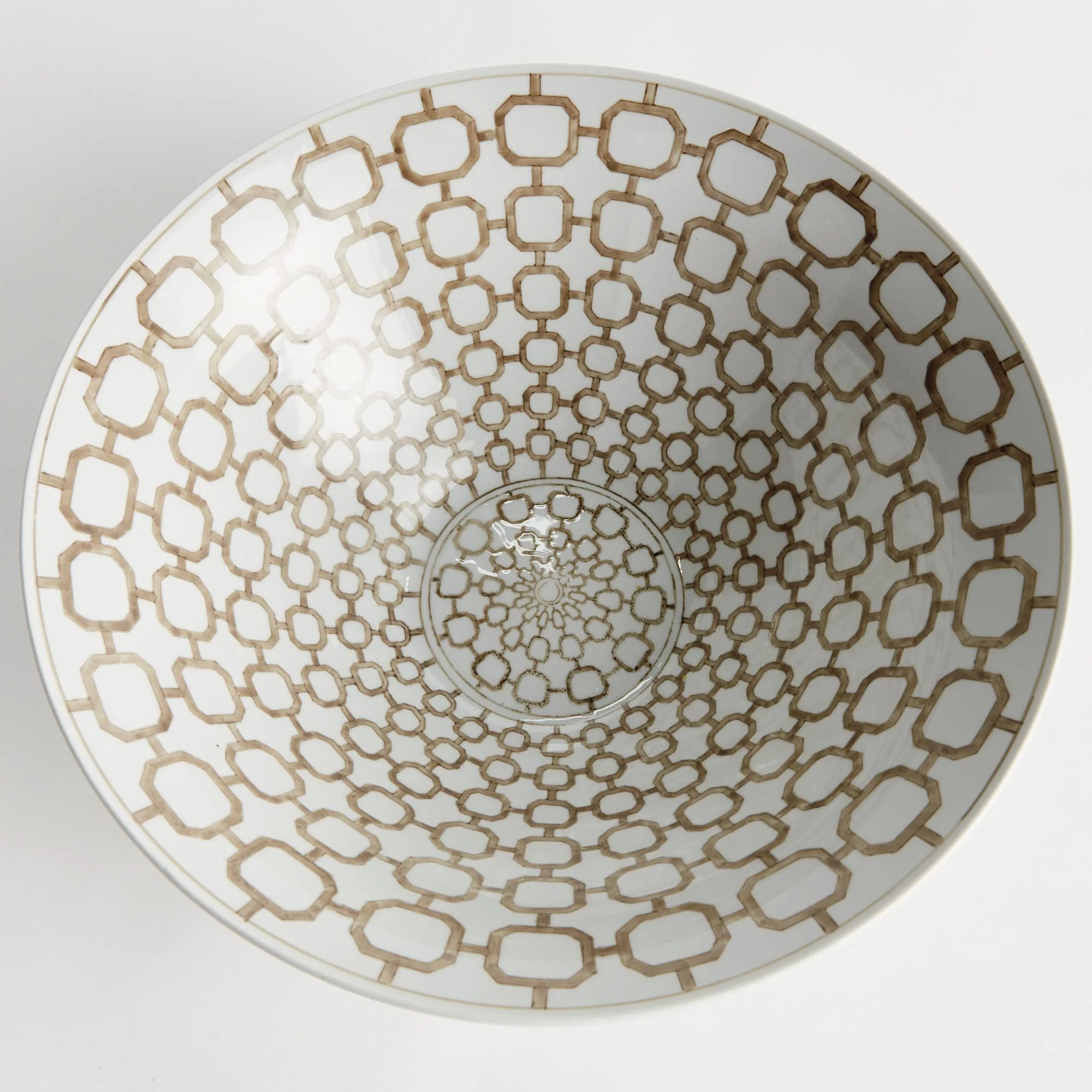 Napa Brown And White Province Link Decorative Bowl - Image 4