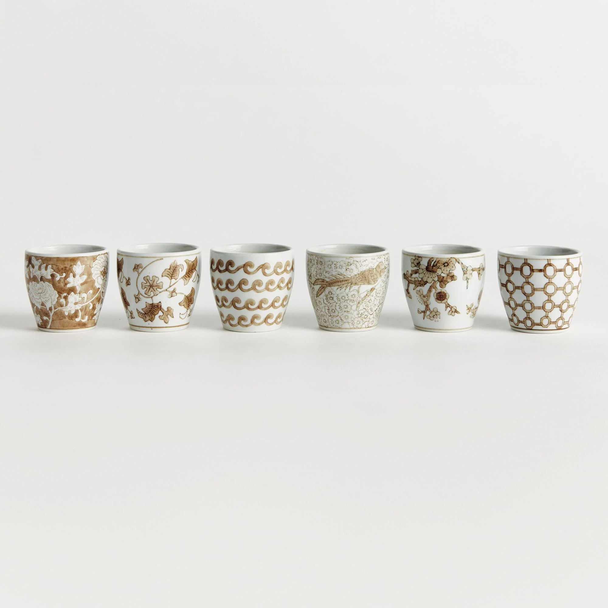 Napa Brown And White Province Mini Flower Pots, Set Of 6 - Image 2